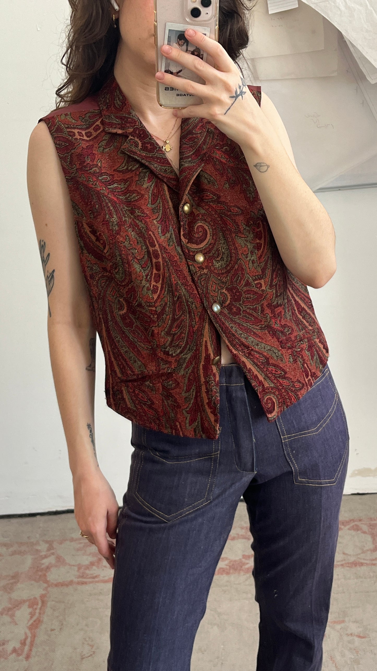 Paisley Print Vest