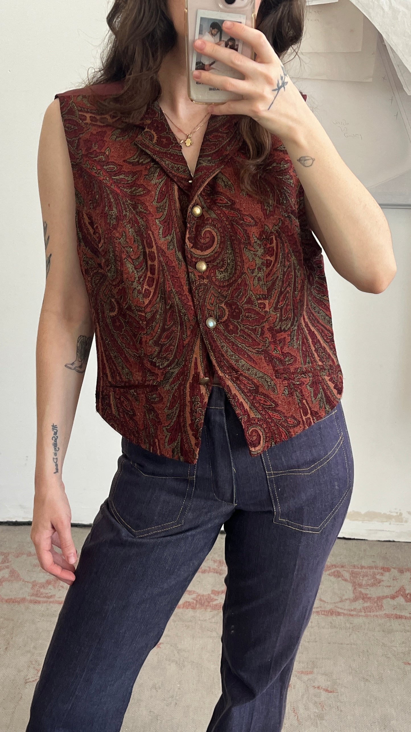 Paisley Print Vest