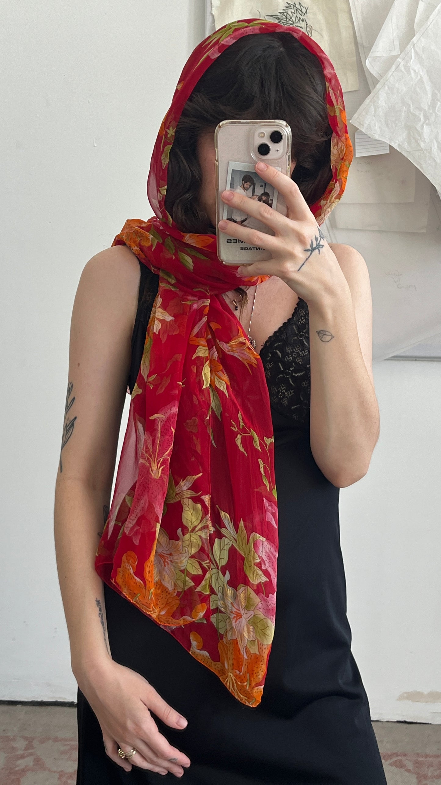 Floral Chiffon Scarf