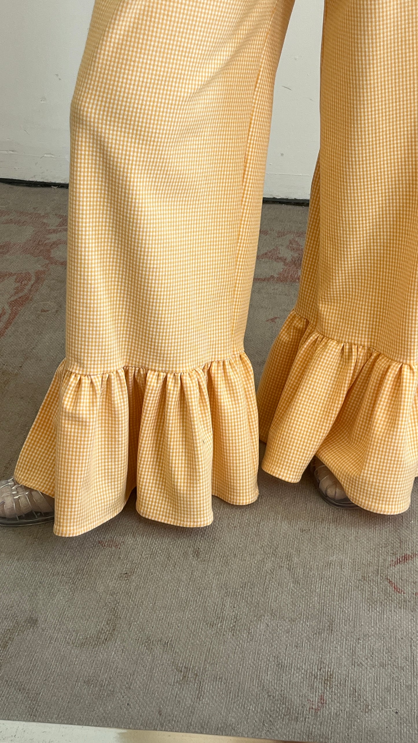 Handmade Checkered Ruffle Pants