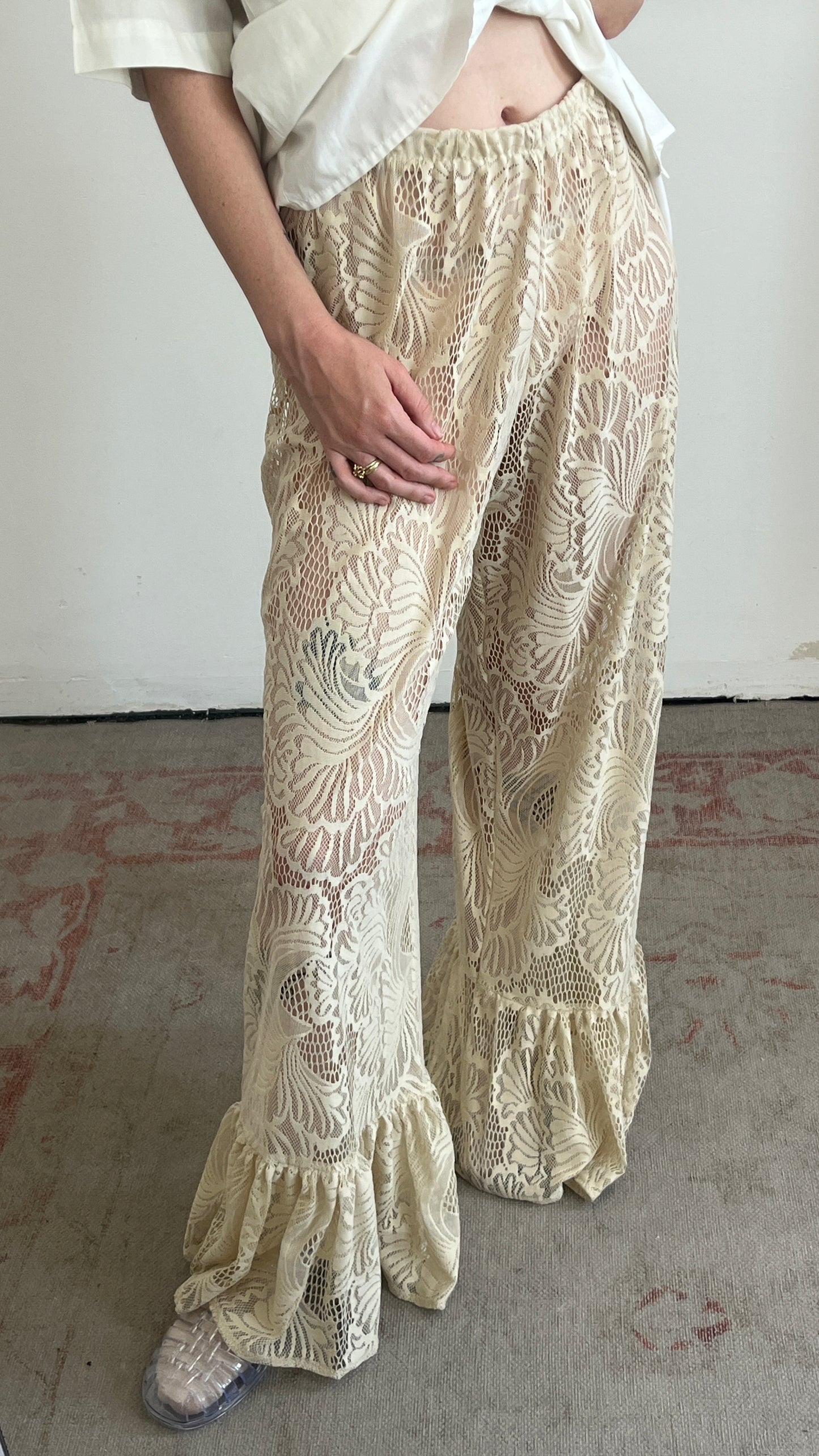 Handmade Lace Ruffle Pants