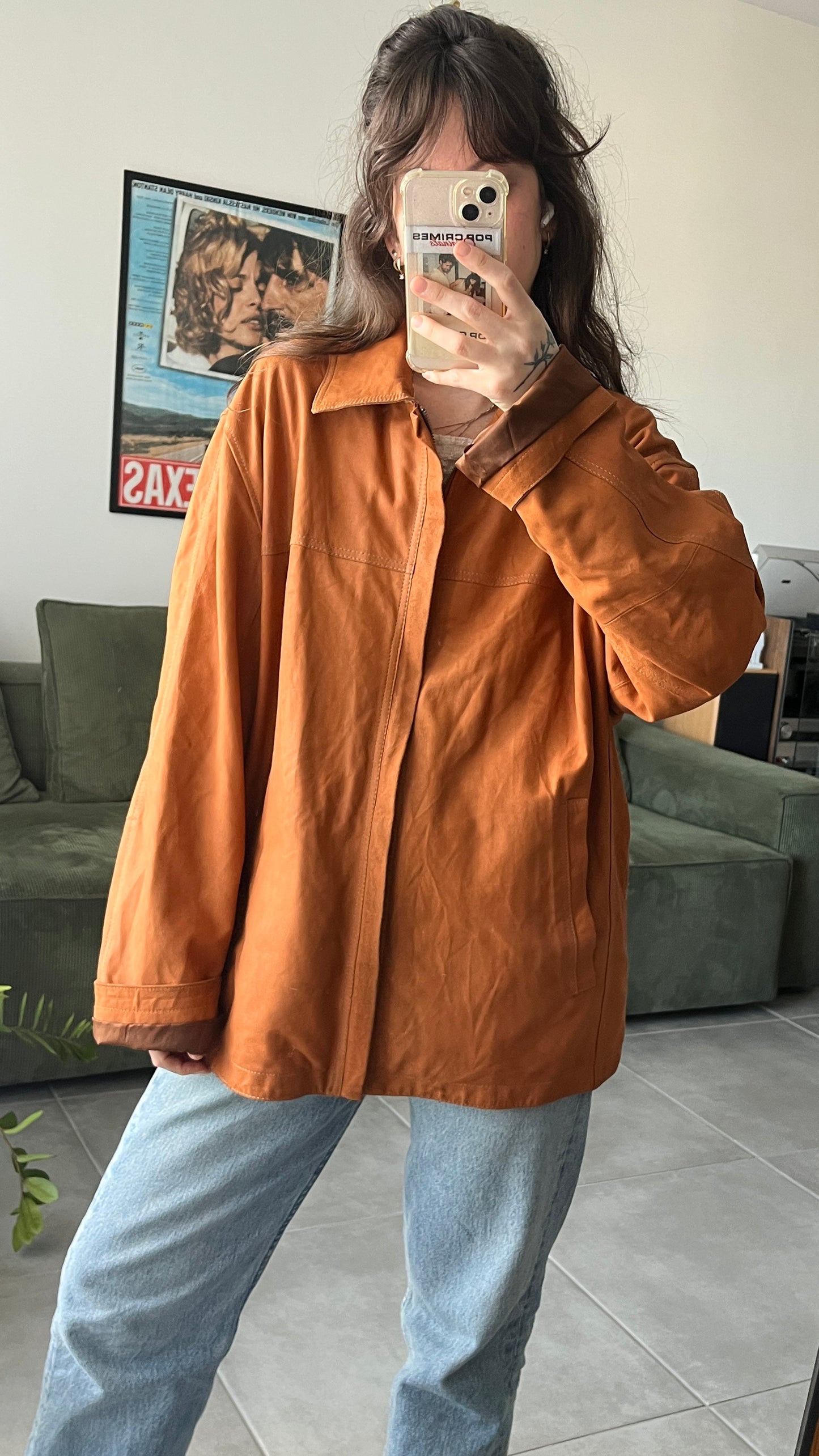 Thin Orange Suede Jacket