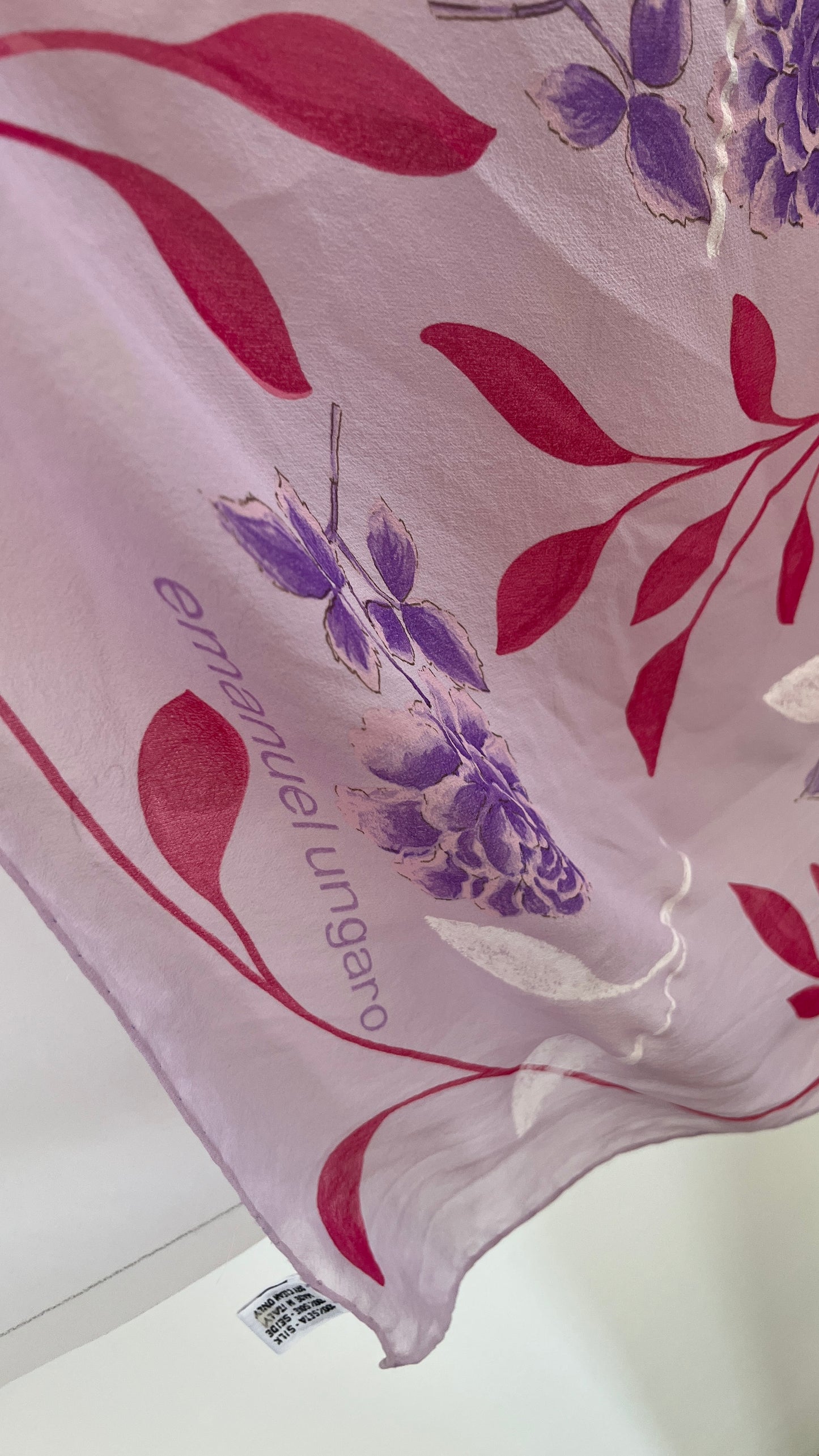 Purple Silk Chiffon Scarf by Emanuel Ungaro