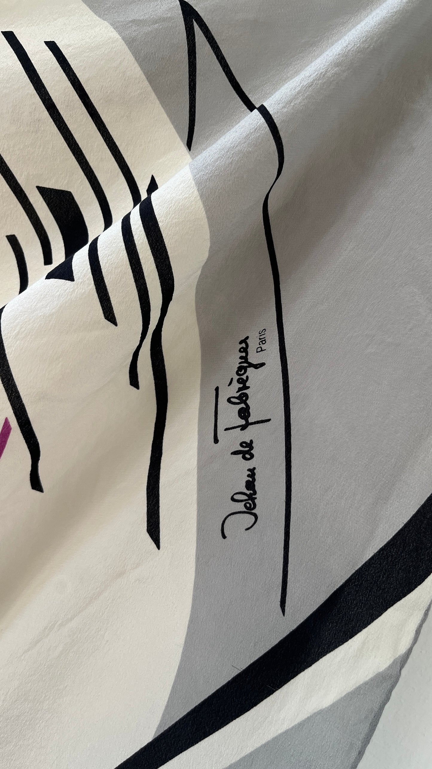 White-Grey Silk Scarf