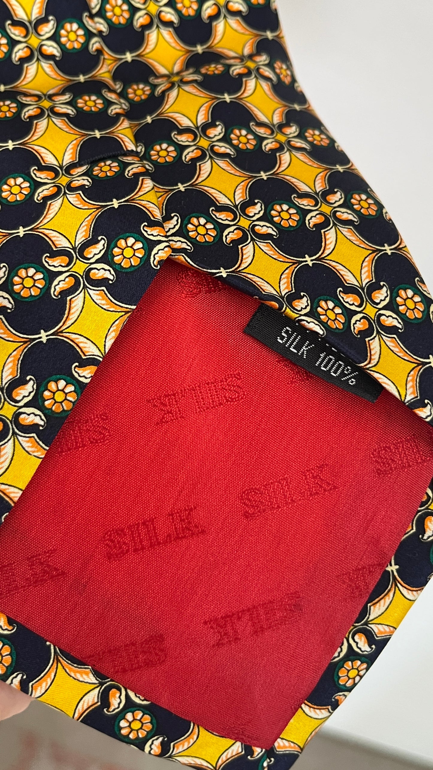 Yellow Silk Tie by Pierre Cardin
