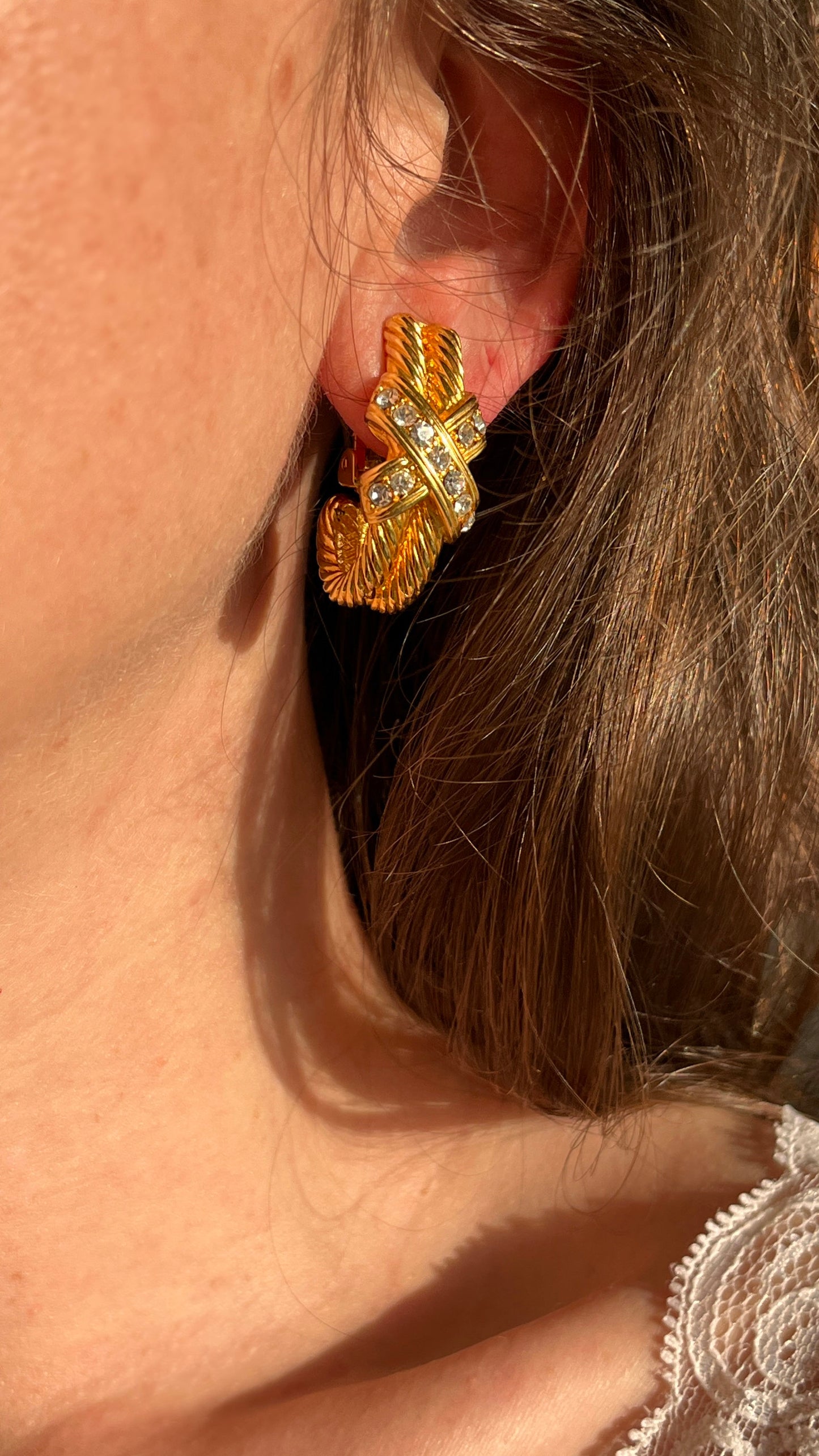 Gold-Tone Clip-On Earrings – X