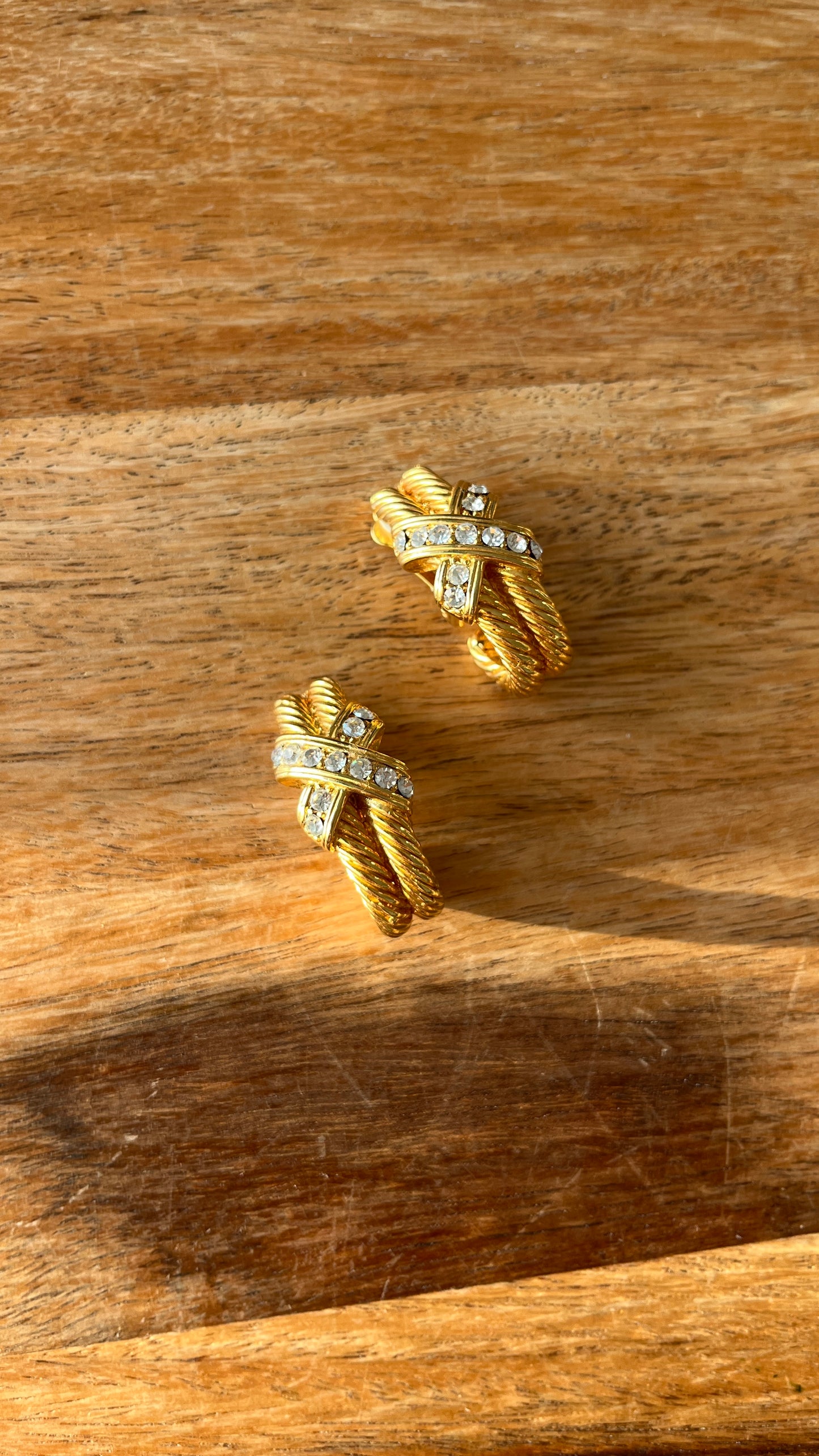 Gold-Tone Clip-On Earrings – X