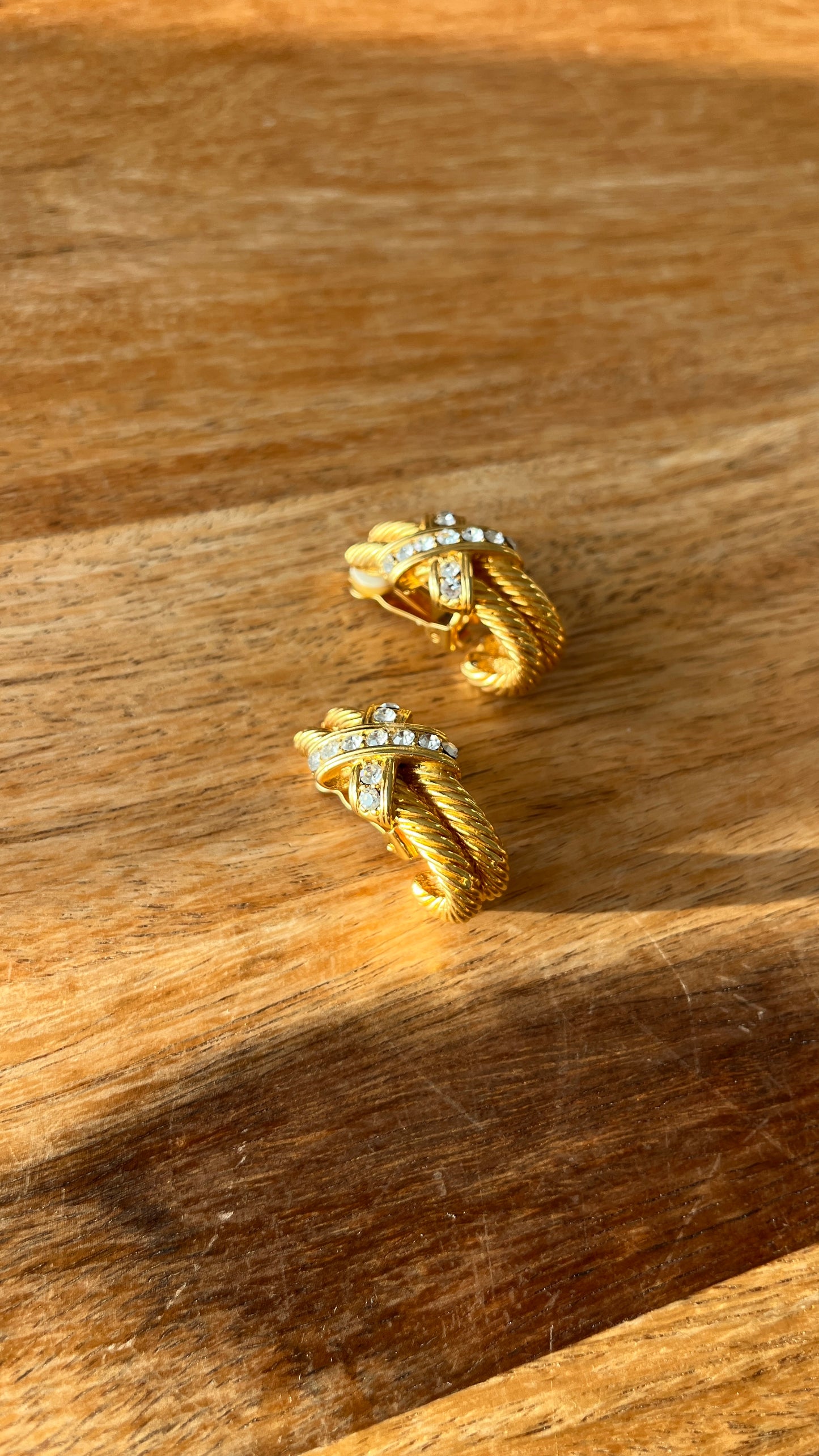 Gold-Tone Clip-On Earrings – X