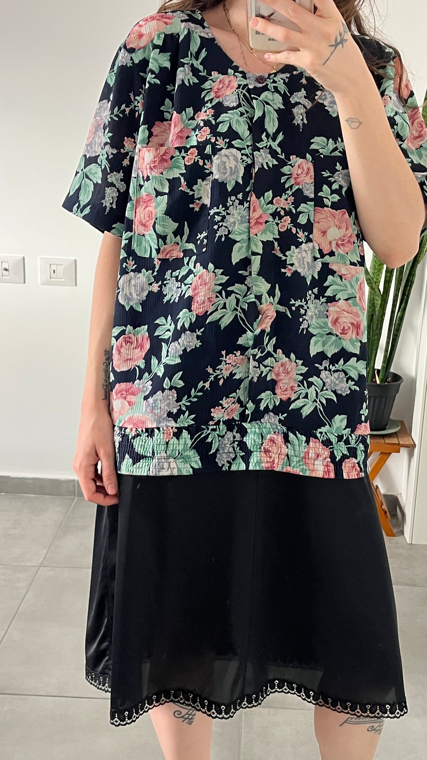 80s Floral Blouse