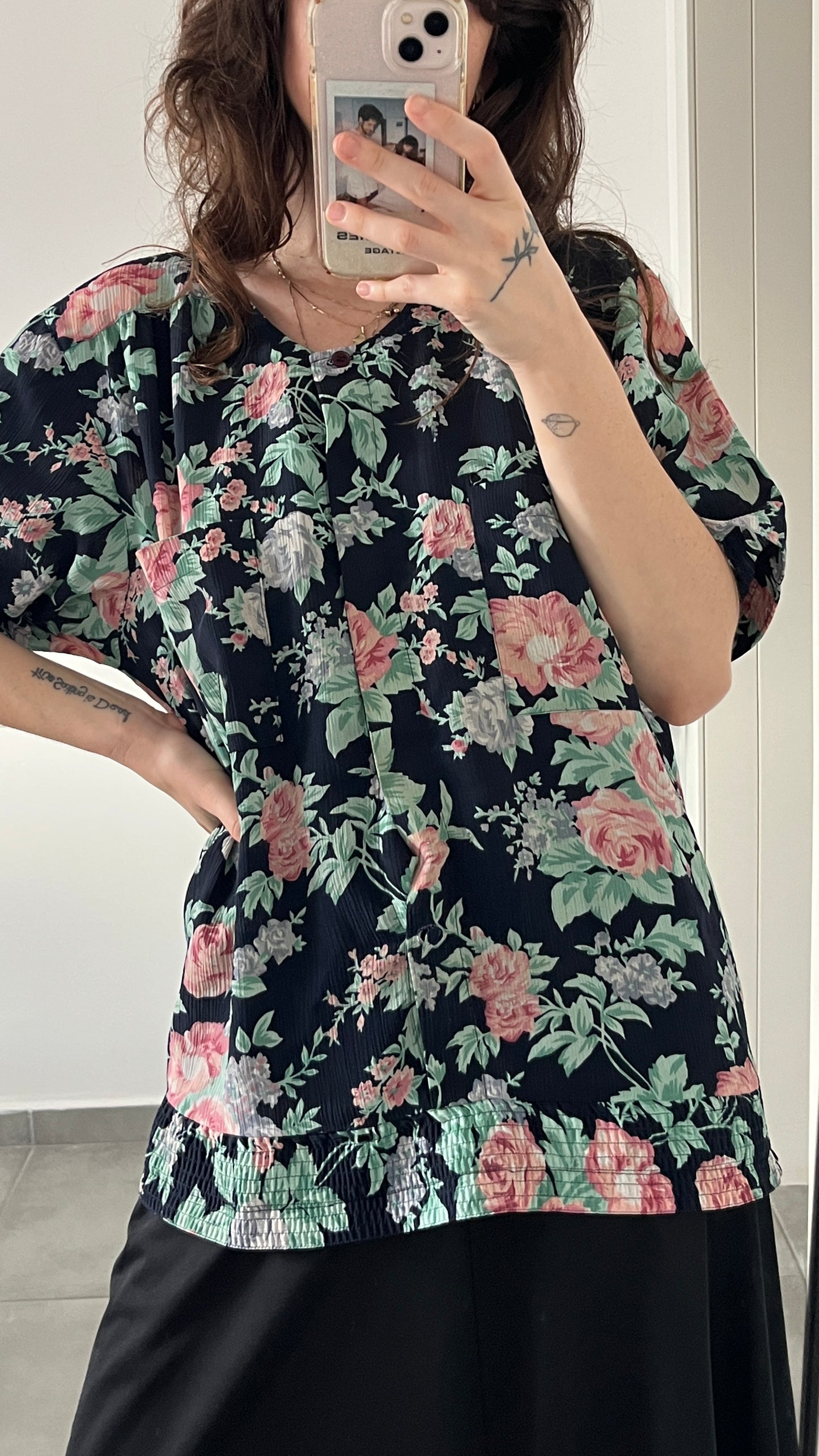 80s Floral Blouse