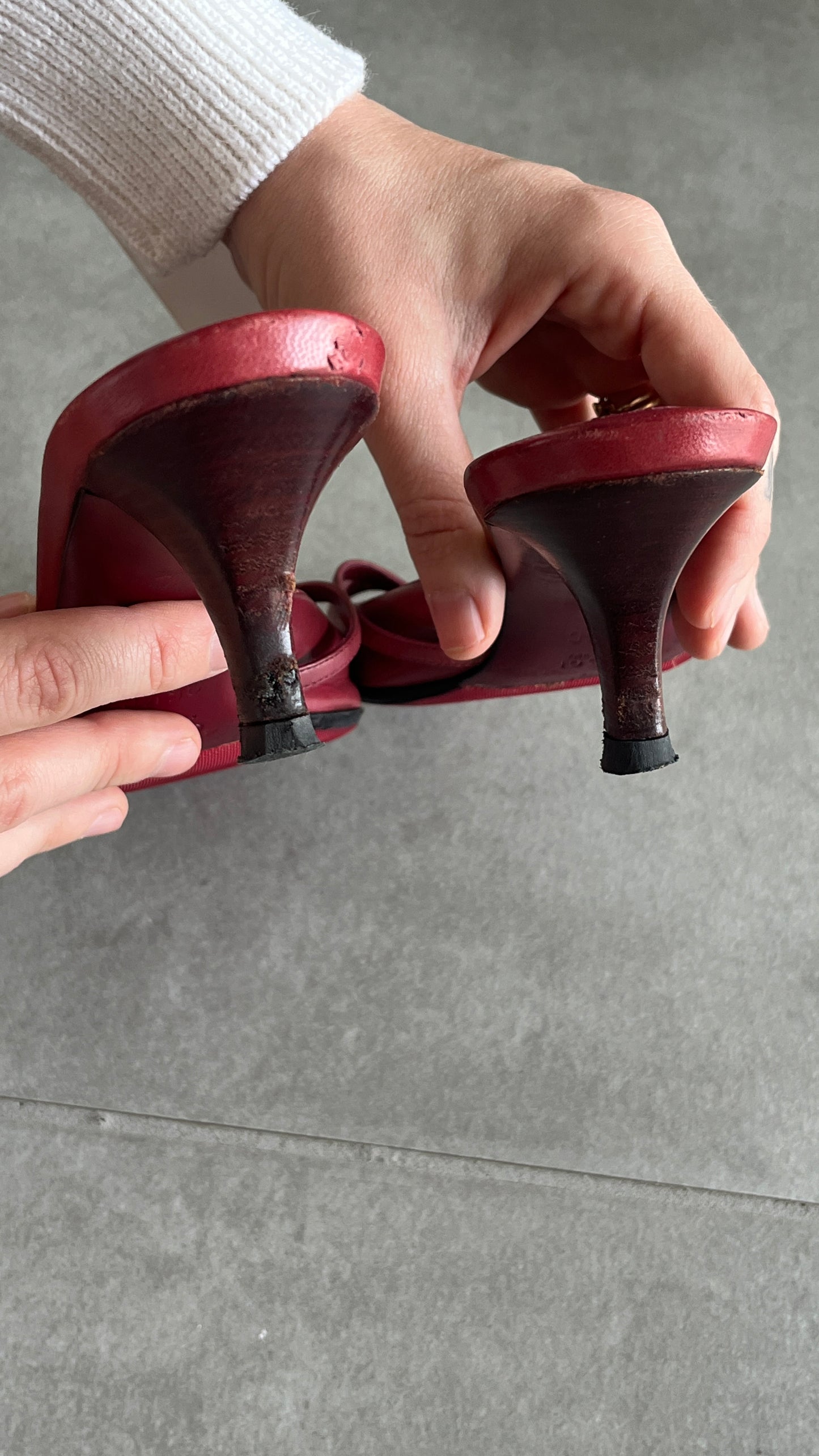 Gucci Kitten Heel Sandals GG Charm