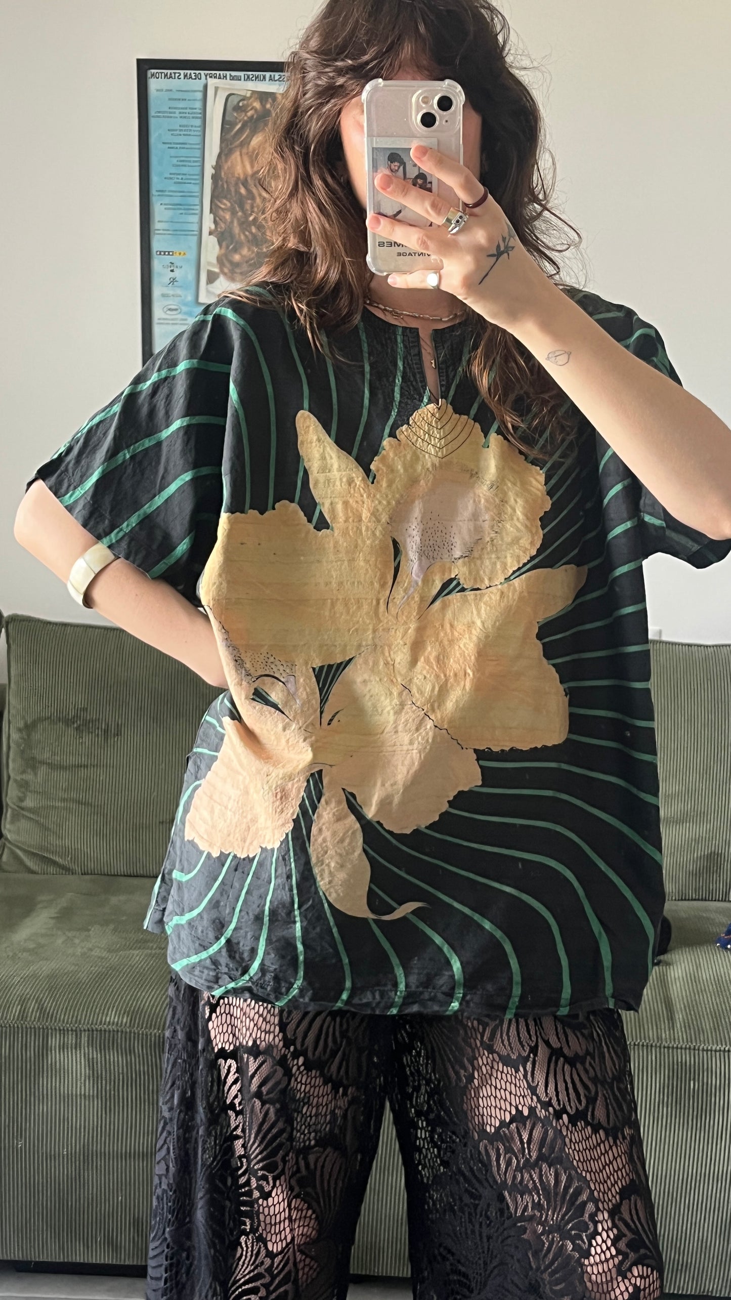 Silk Blouse with Large Flowers