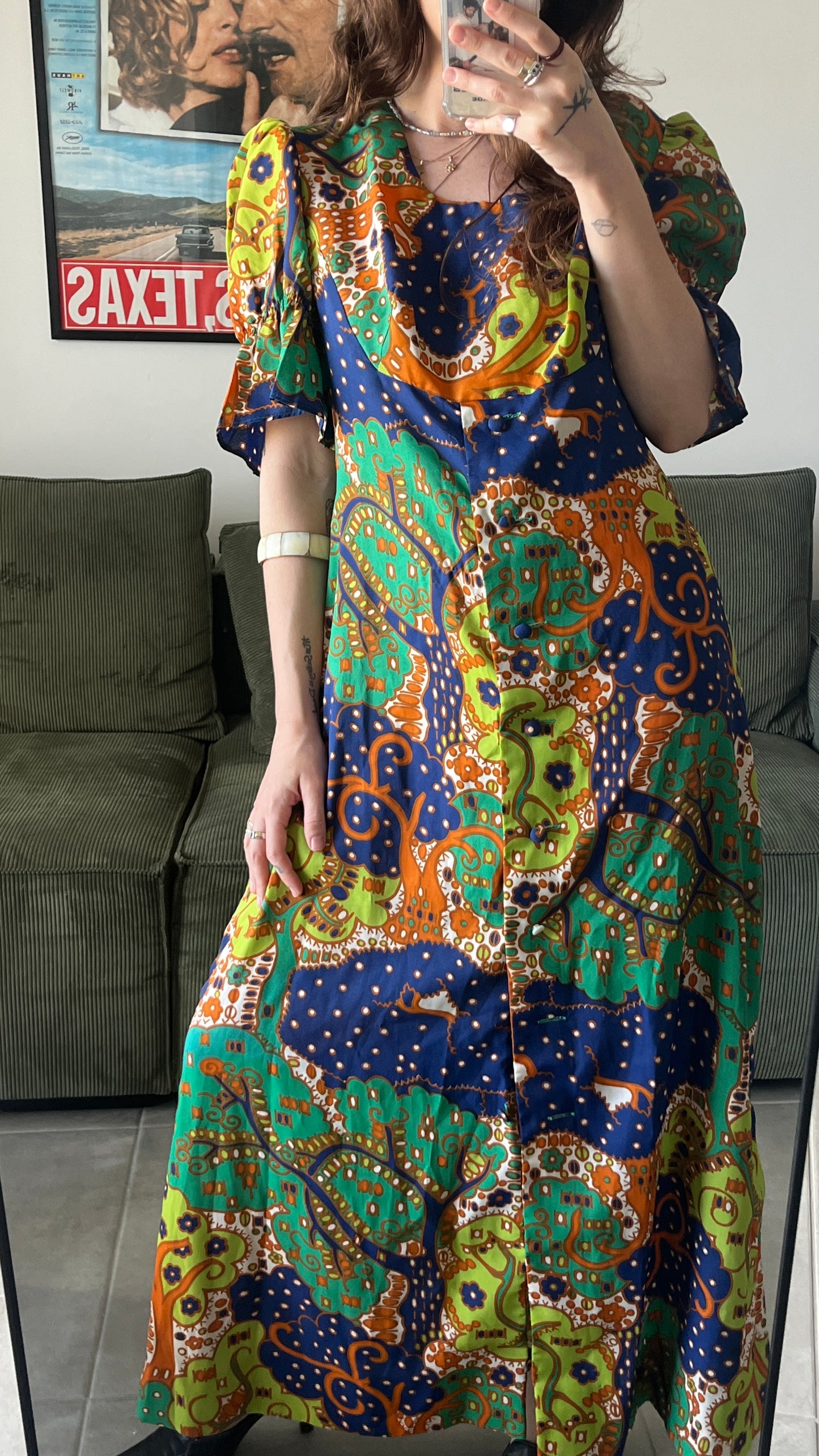 70s Maxi Dress with Print