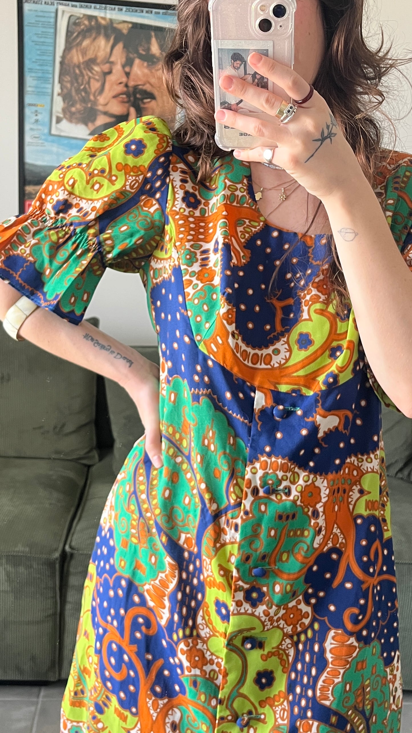 70s Maxi Dress with Print