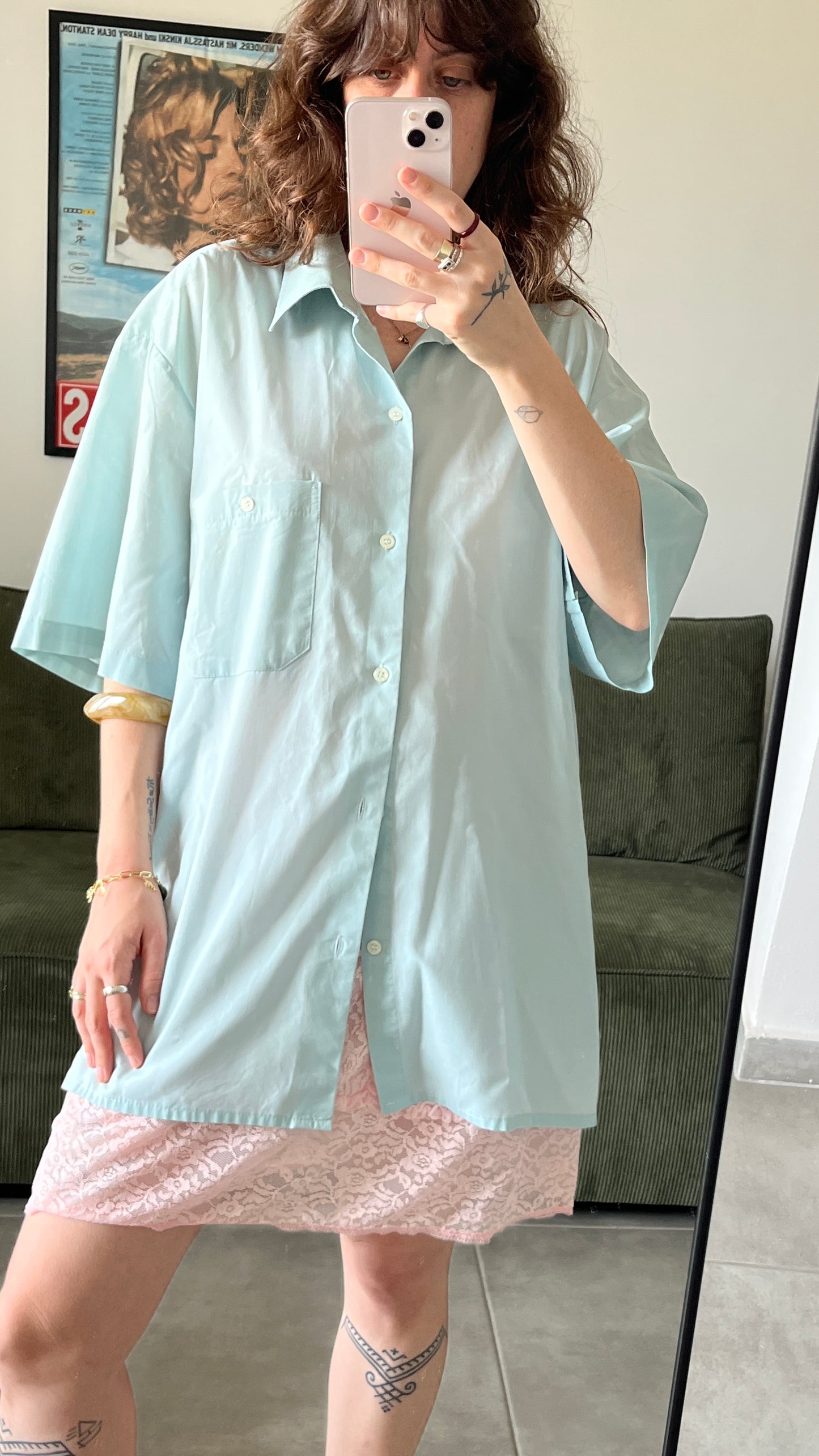 Light Blue Men’s Button-Up Shirt