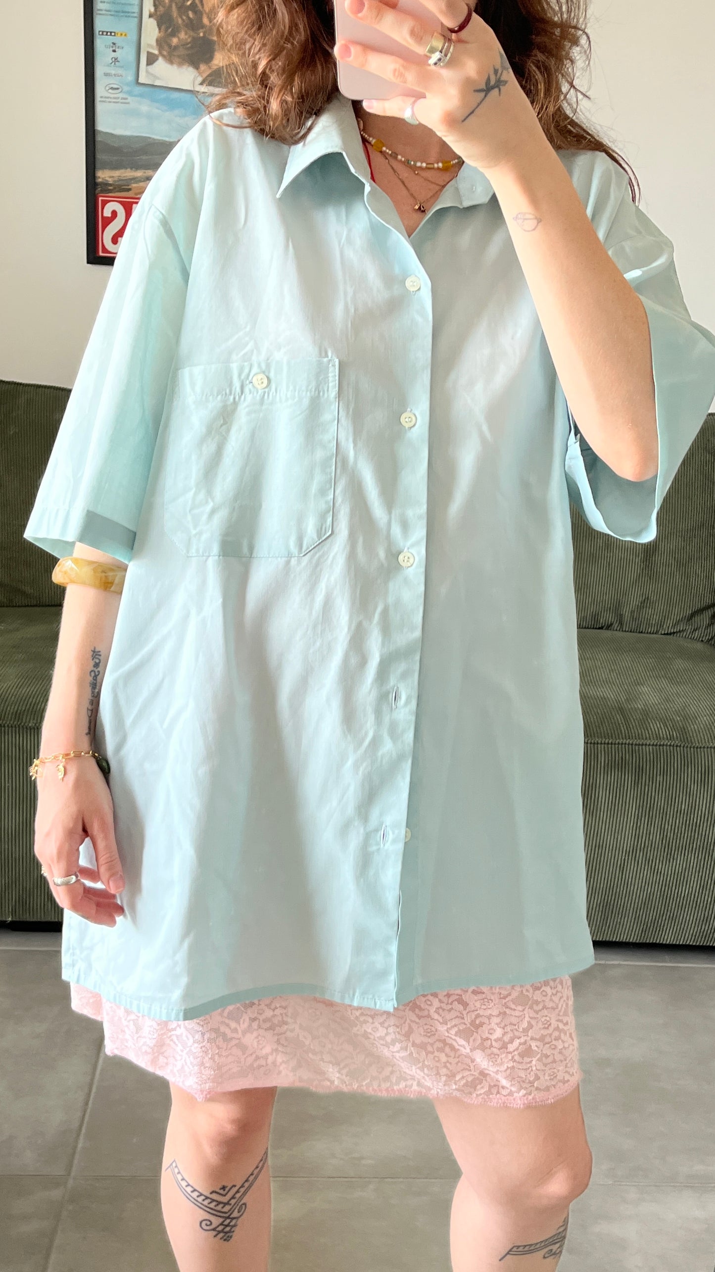 Light Blue Men’s Button-Up Shirt