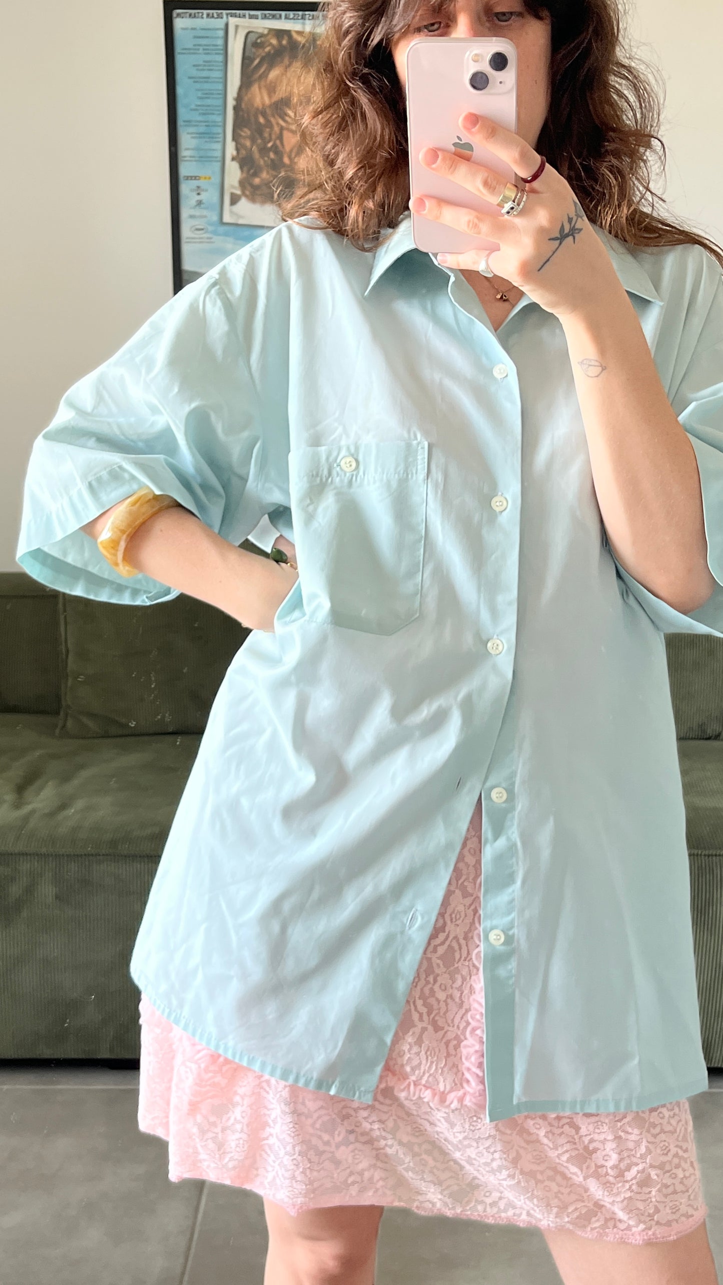 Light Blue Men’s Button-Up Shirt