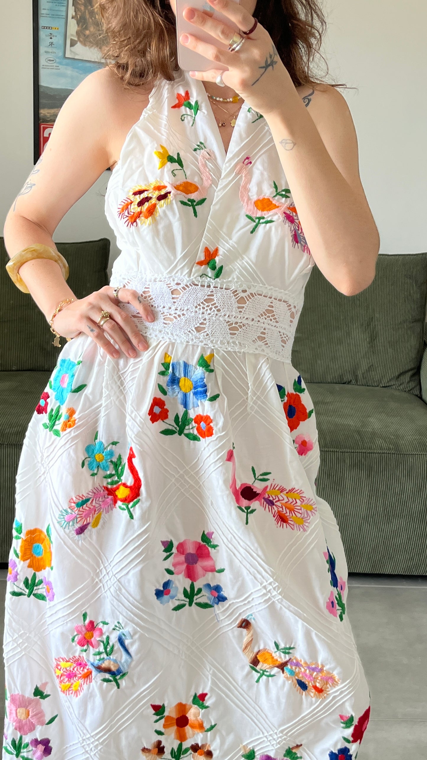 70s Mexican Embroidered Dress