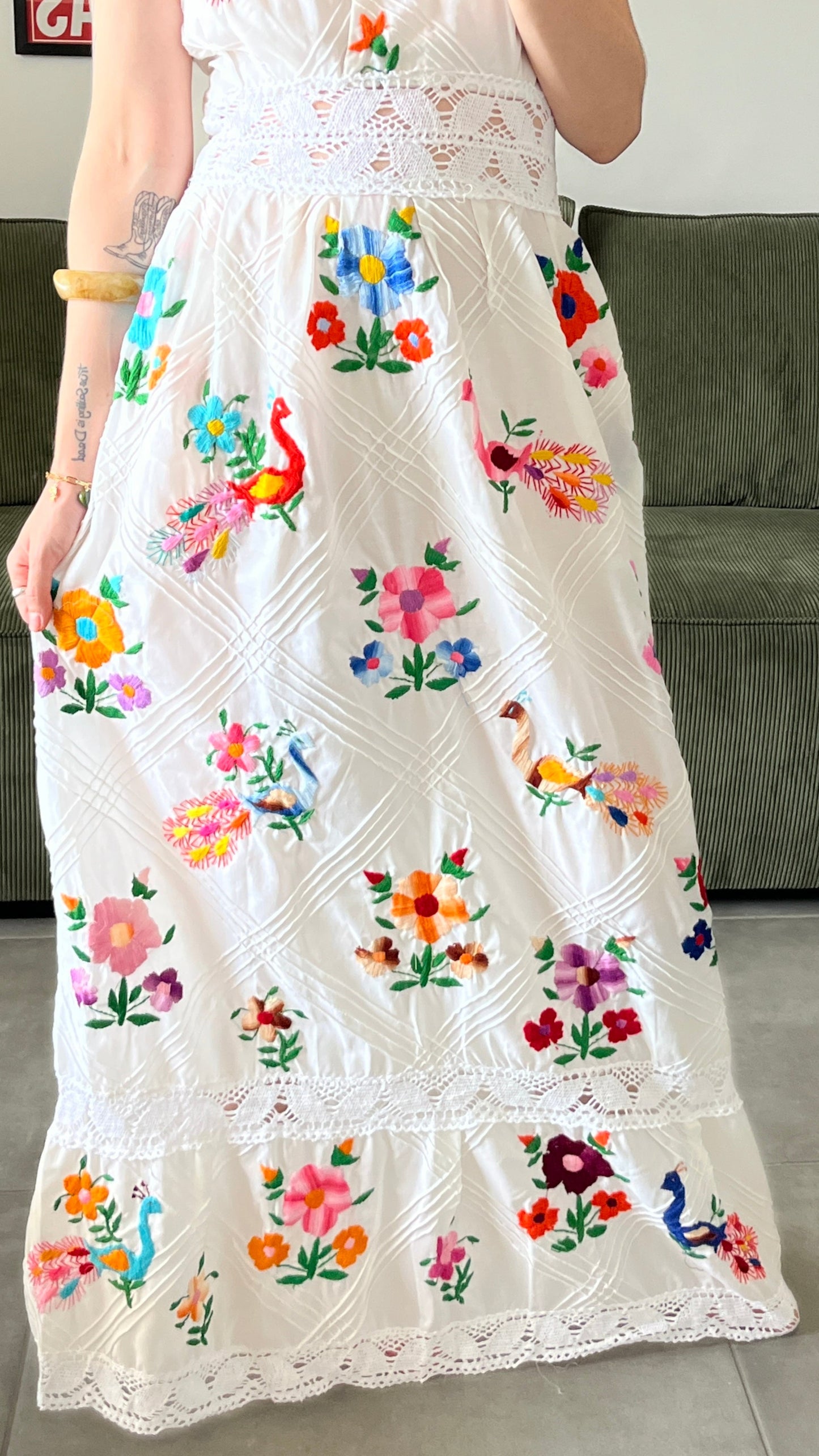 70s Mexican Embroidered Dress