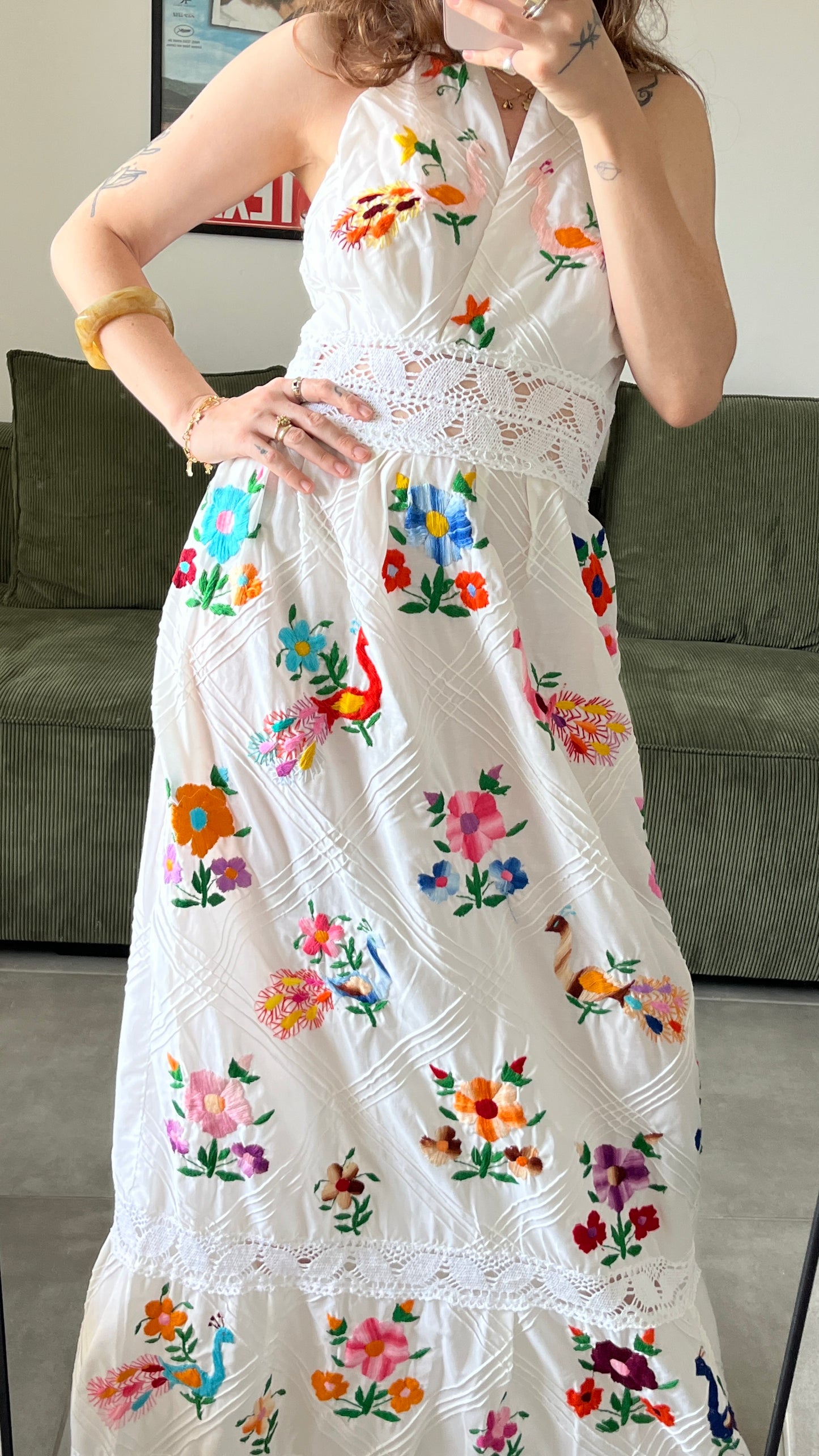 70s Mexican Embroidered Dress