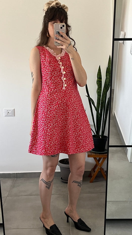 1970s Floral Mini Dress