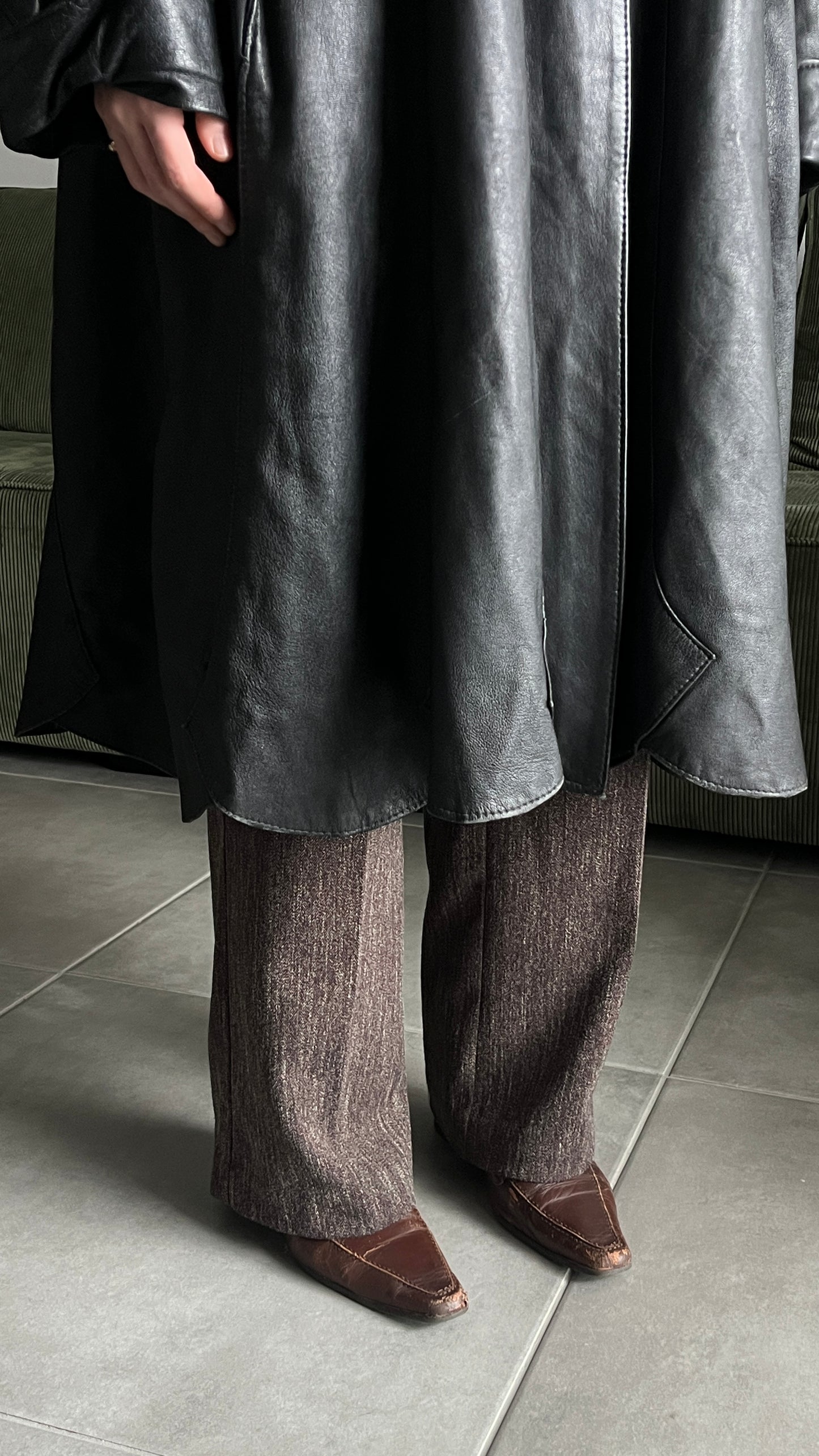 Embroidered Maxi Leather Coat - Artisan Piece