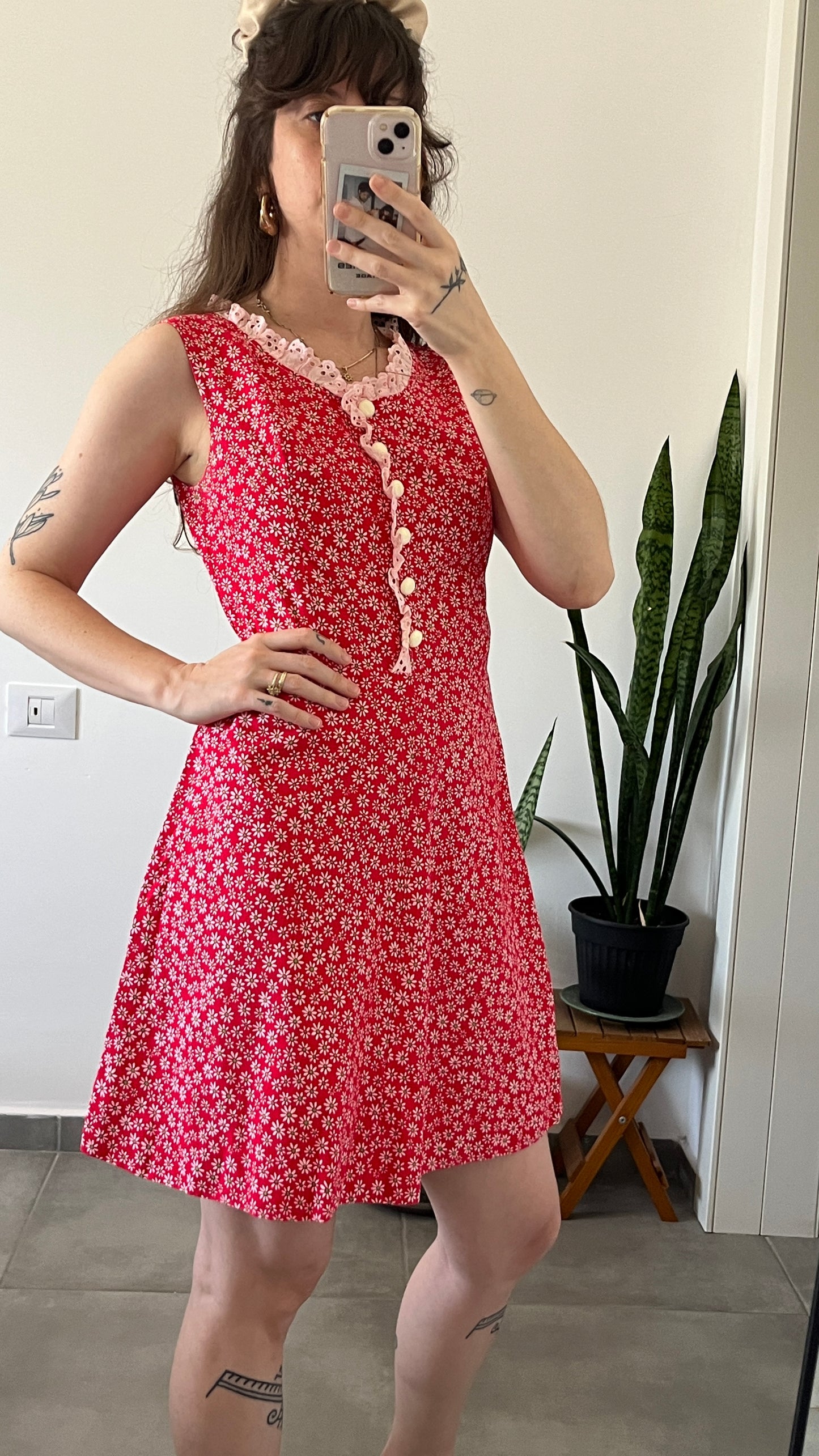 1970s Floral Mini Dress