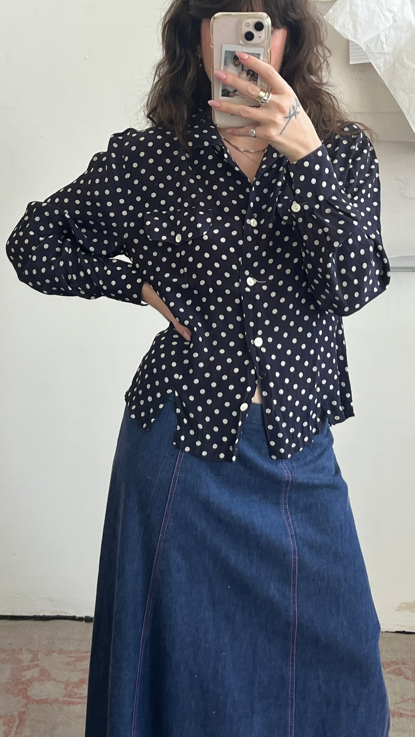 Polka-Dot Button-Down Shirt
