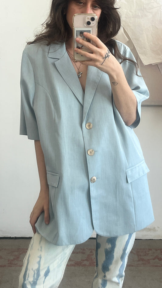Light Blue Short-Sleeve Jacket