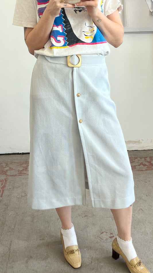 Light Blue Skirt With a Buckle