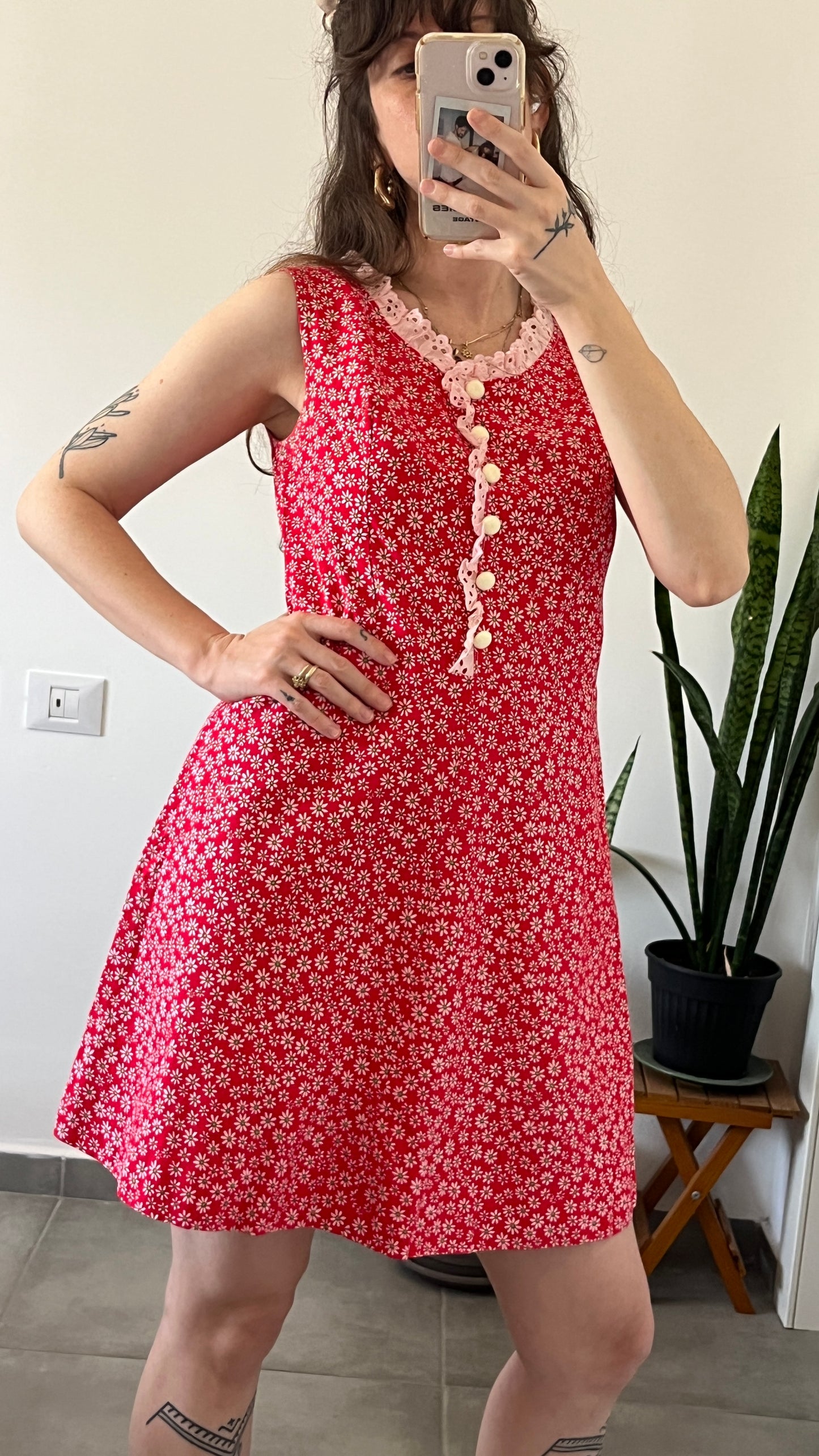 1970s Floral Mini Dress