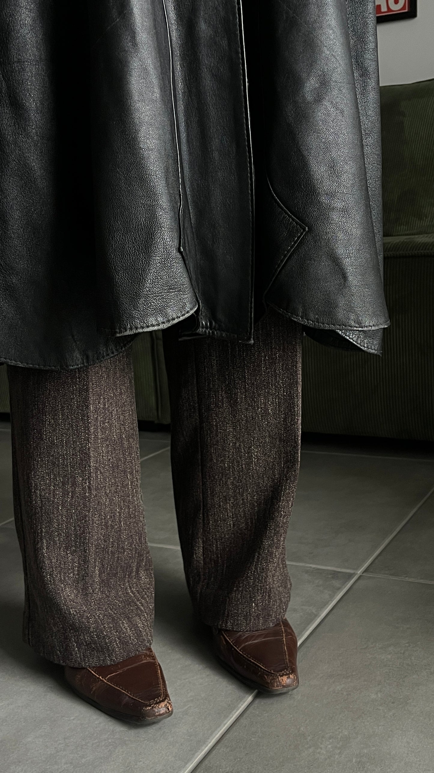 Embroidered Maxi Leather Coat - Artisan Piece