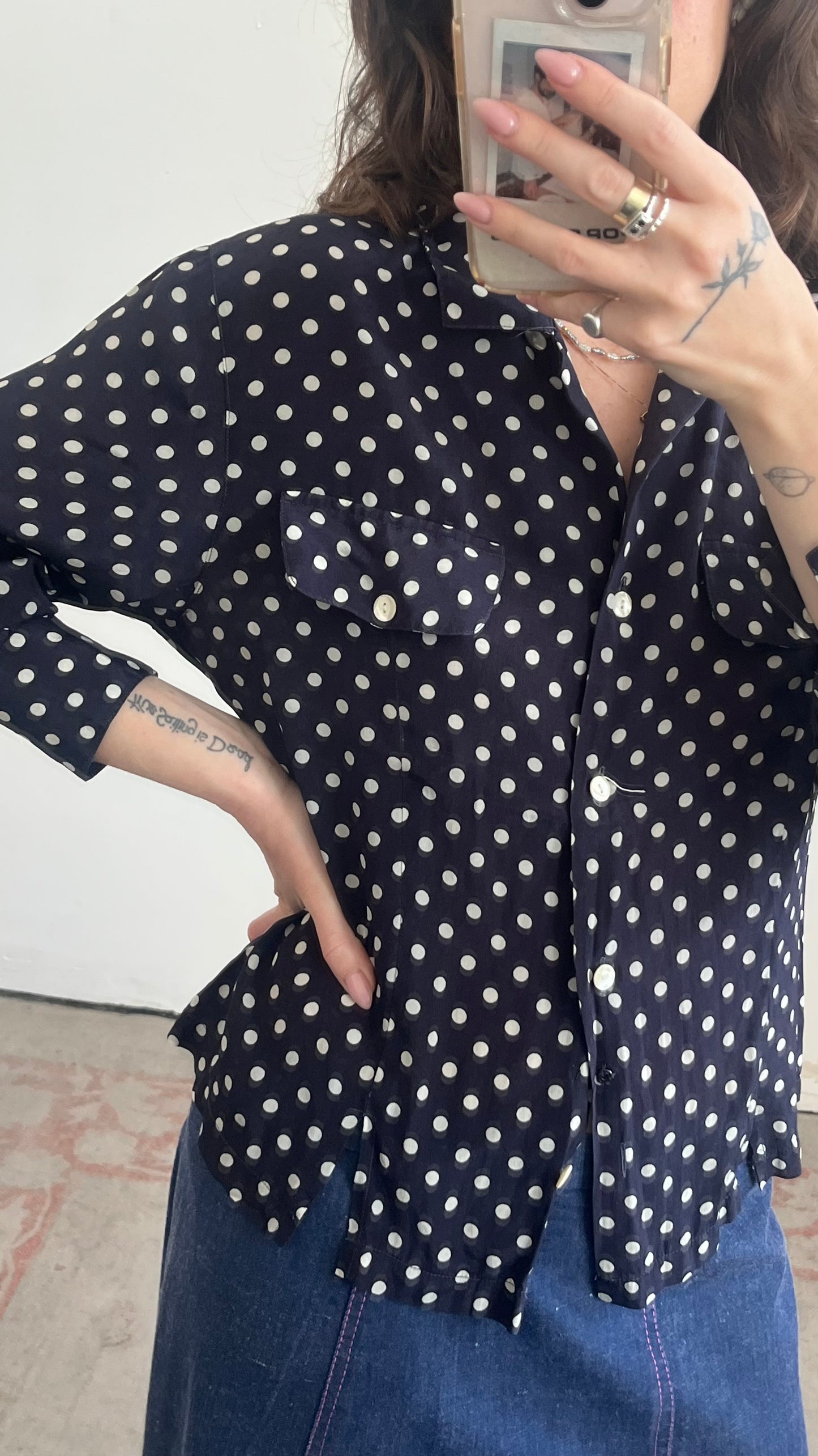 Polka-Dot Button-Down Shirt