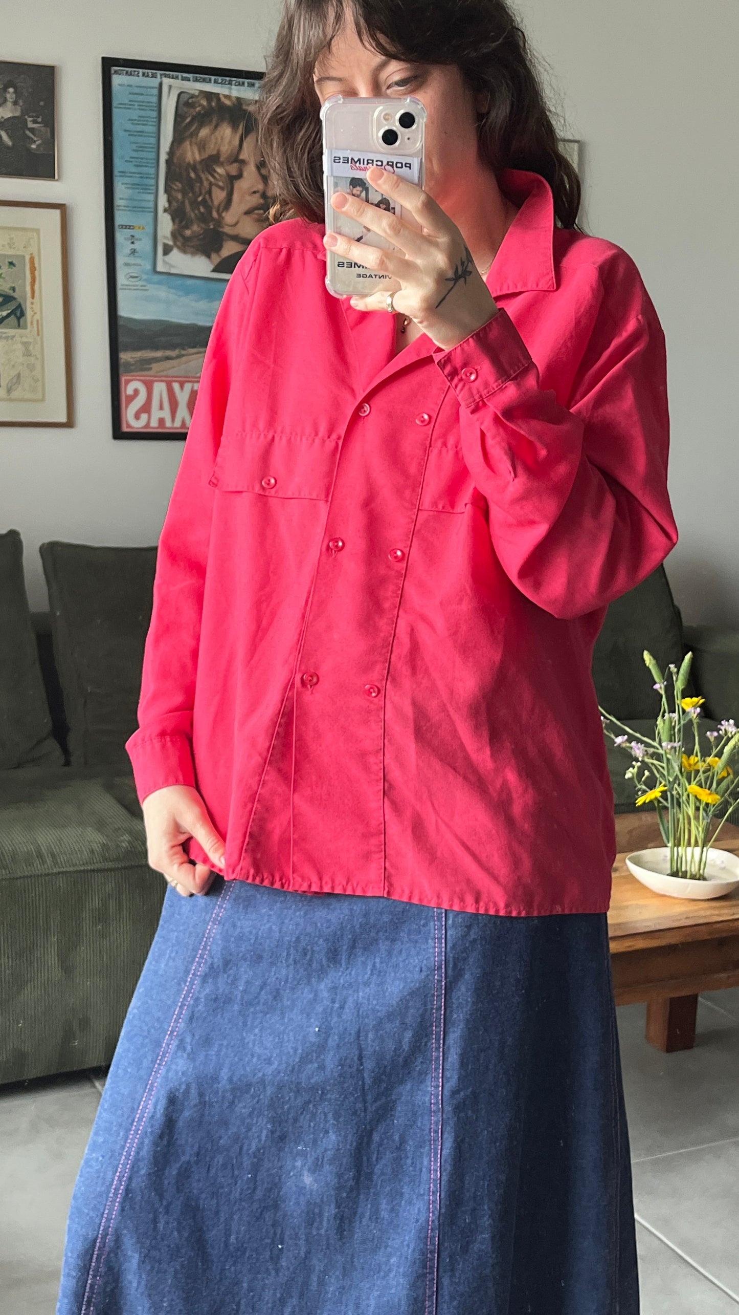 Pink Women's Button-Up Shirt