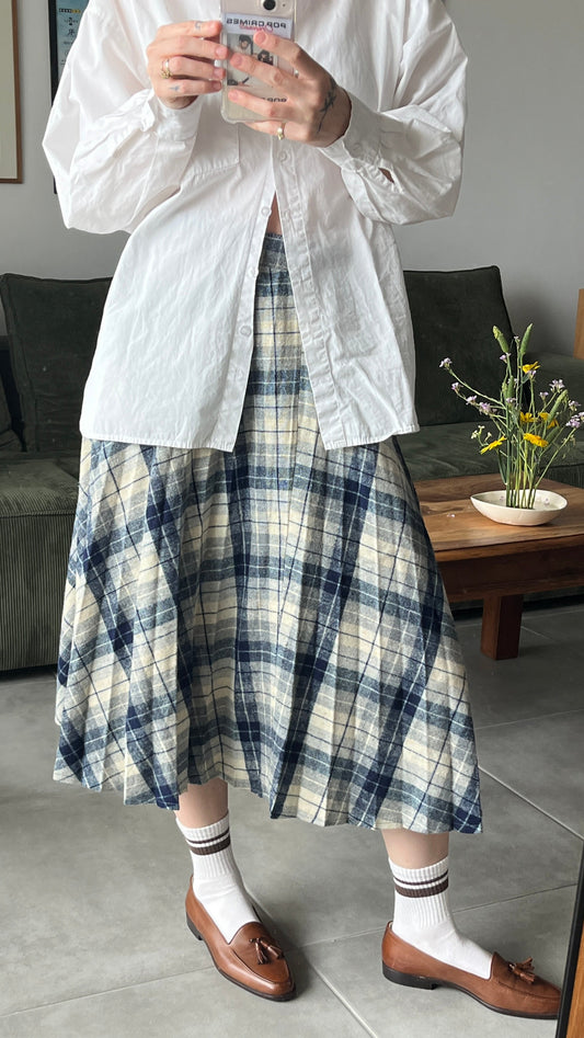 Pleated Plaid Skirt