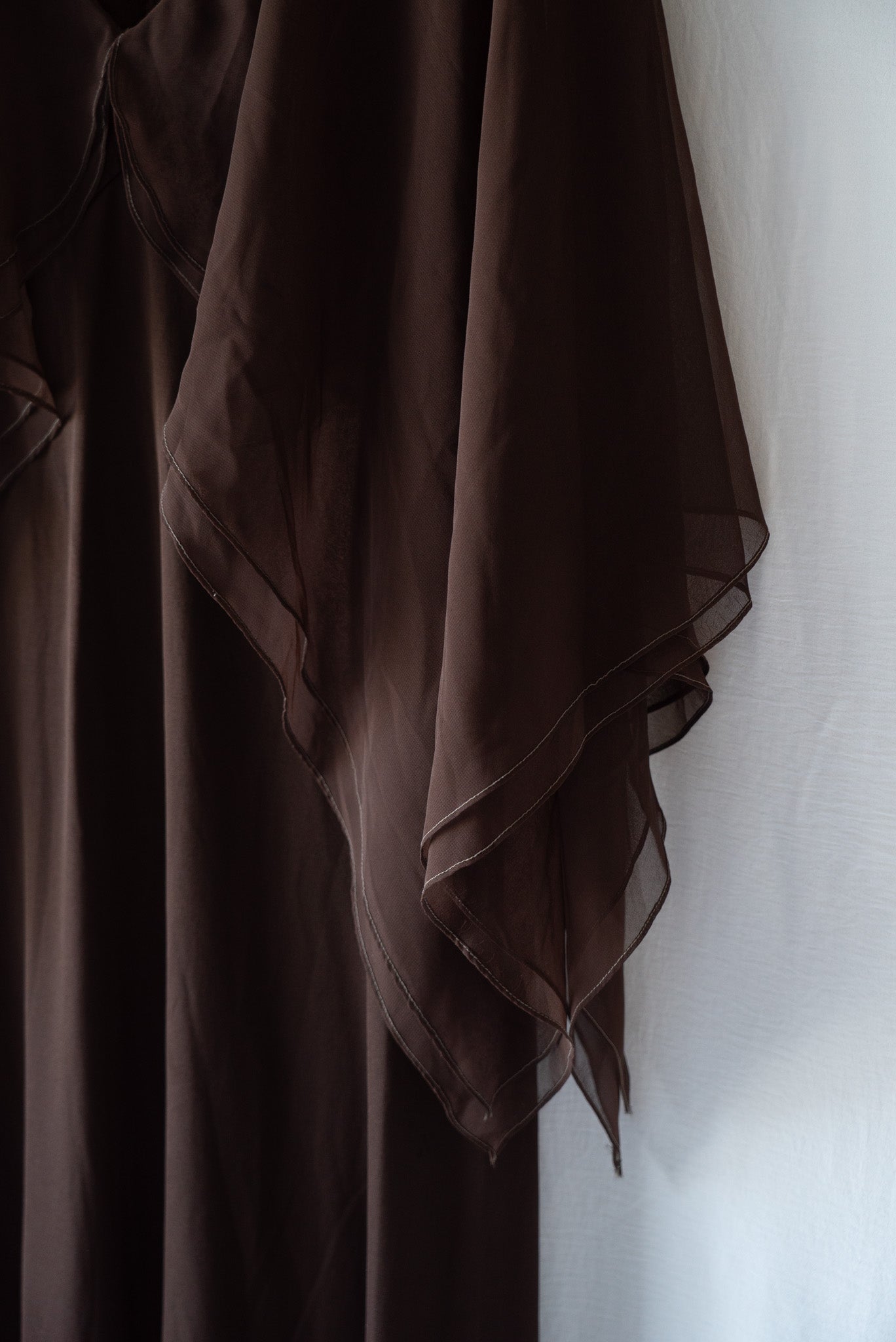 Brown Maxi Dress with Chiffon Sleeves