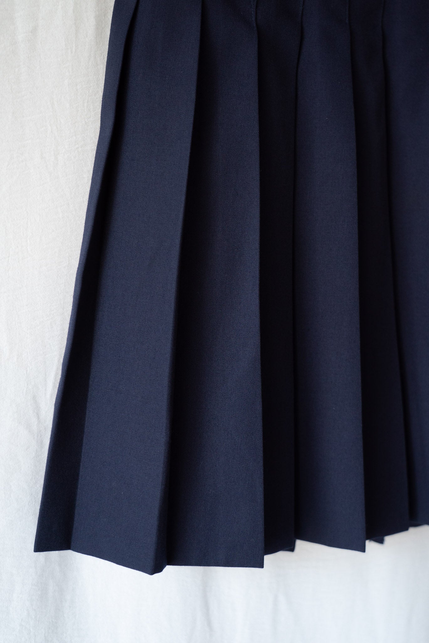 Navy Pleated Drill Skirt