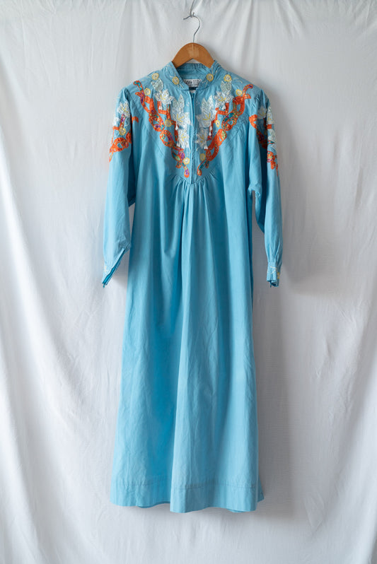 Chinese Nightdress with Beaded Embroidery