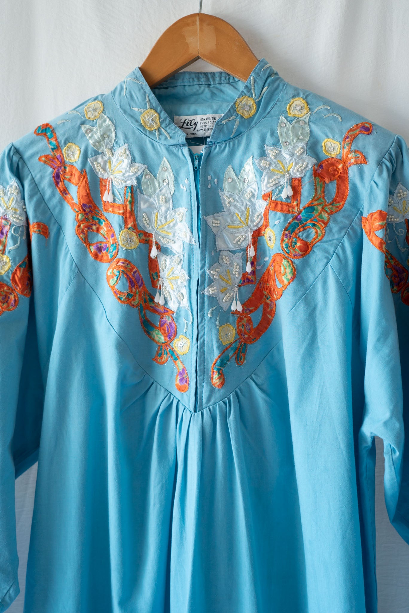 Chinese Nightdress with Beaded Embroidery