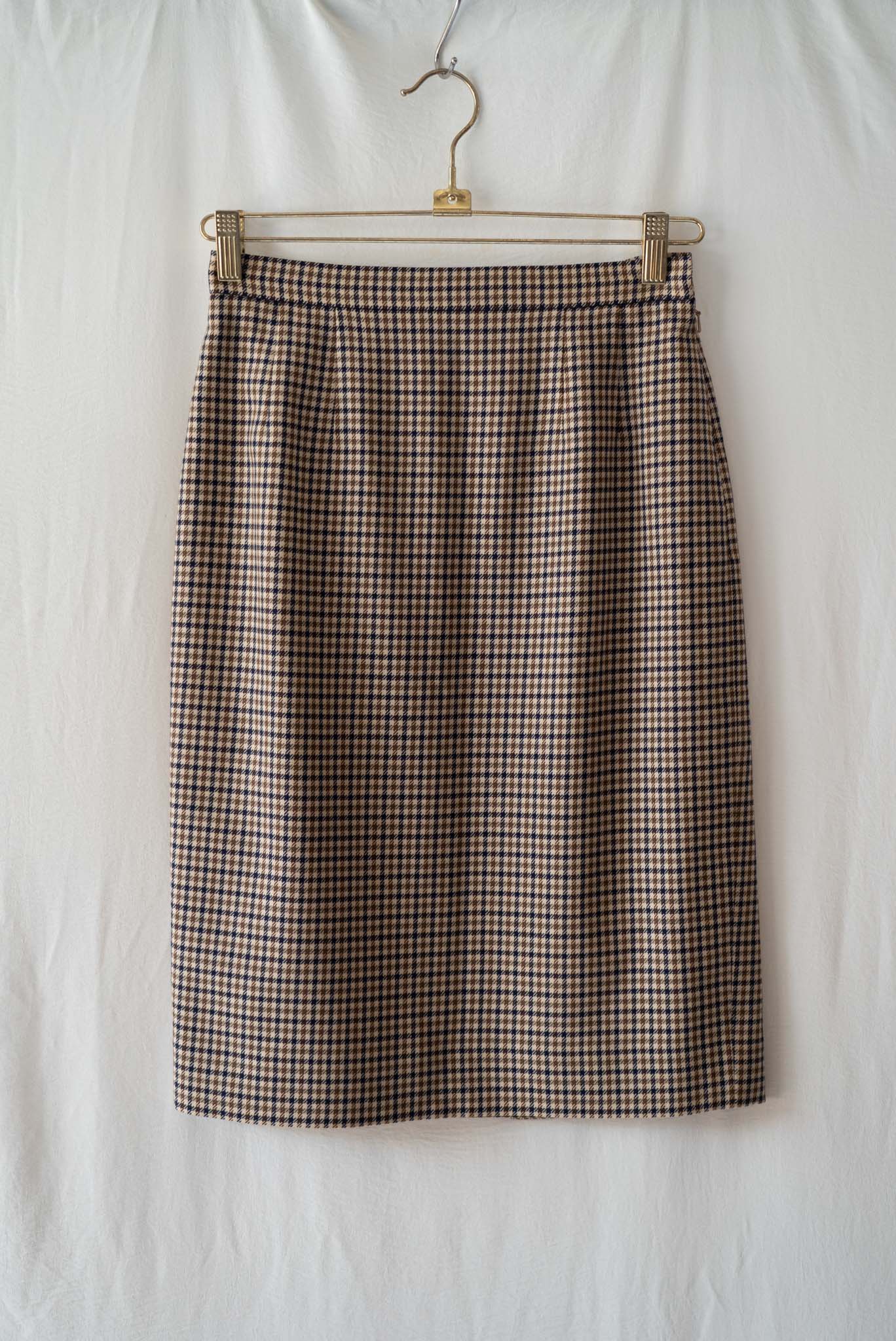 70s Brown Wool Pencil Skirt