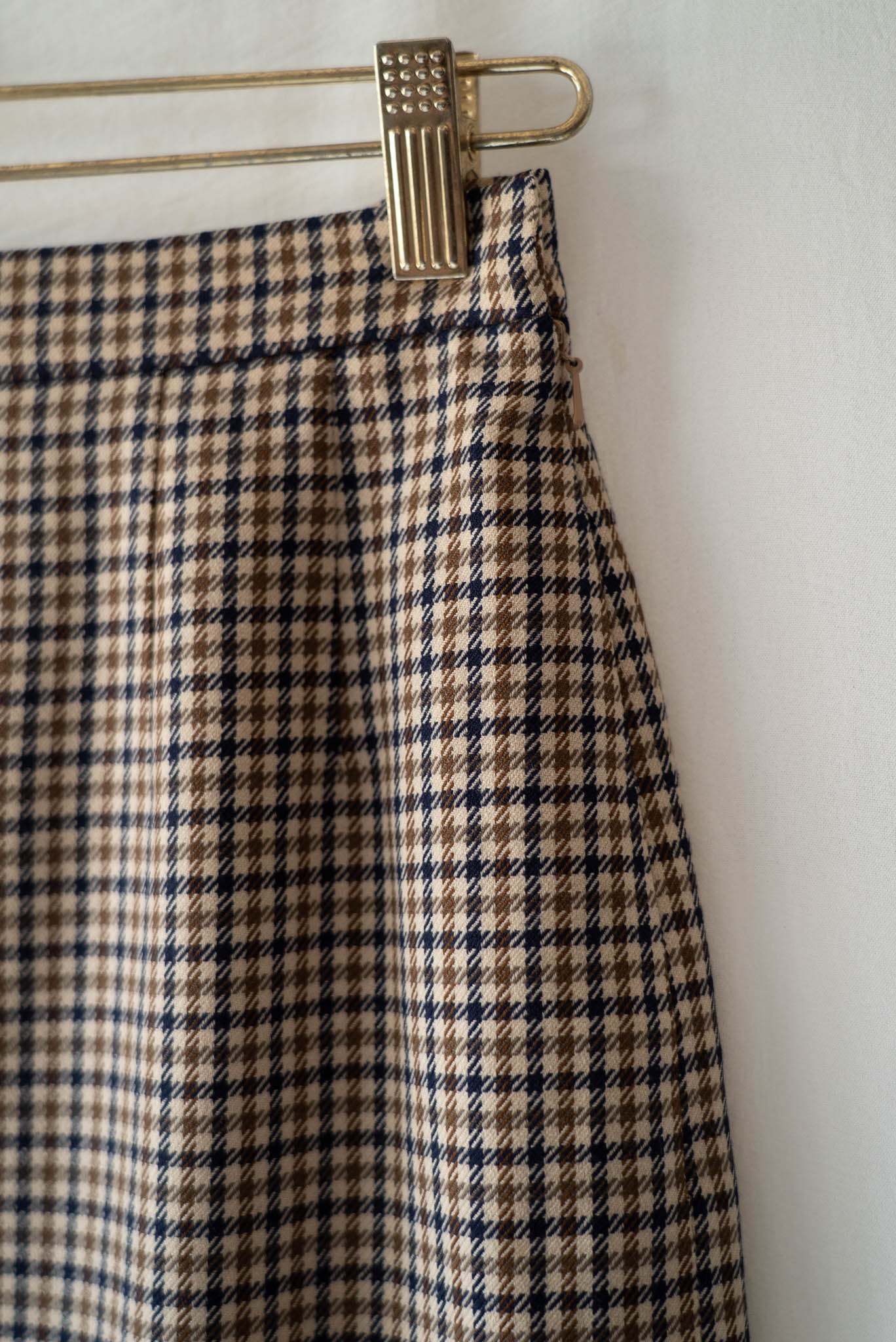 70s Brown Wool Pencil Skirt