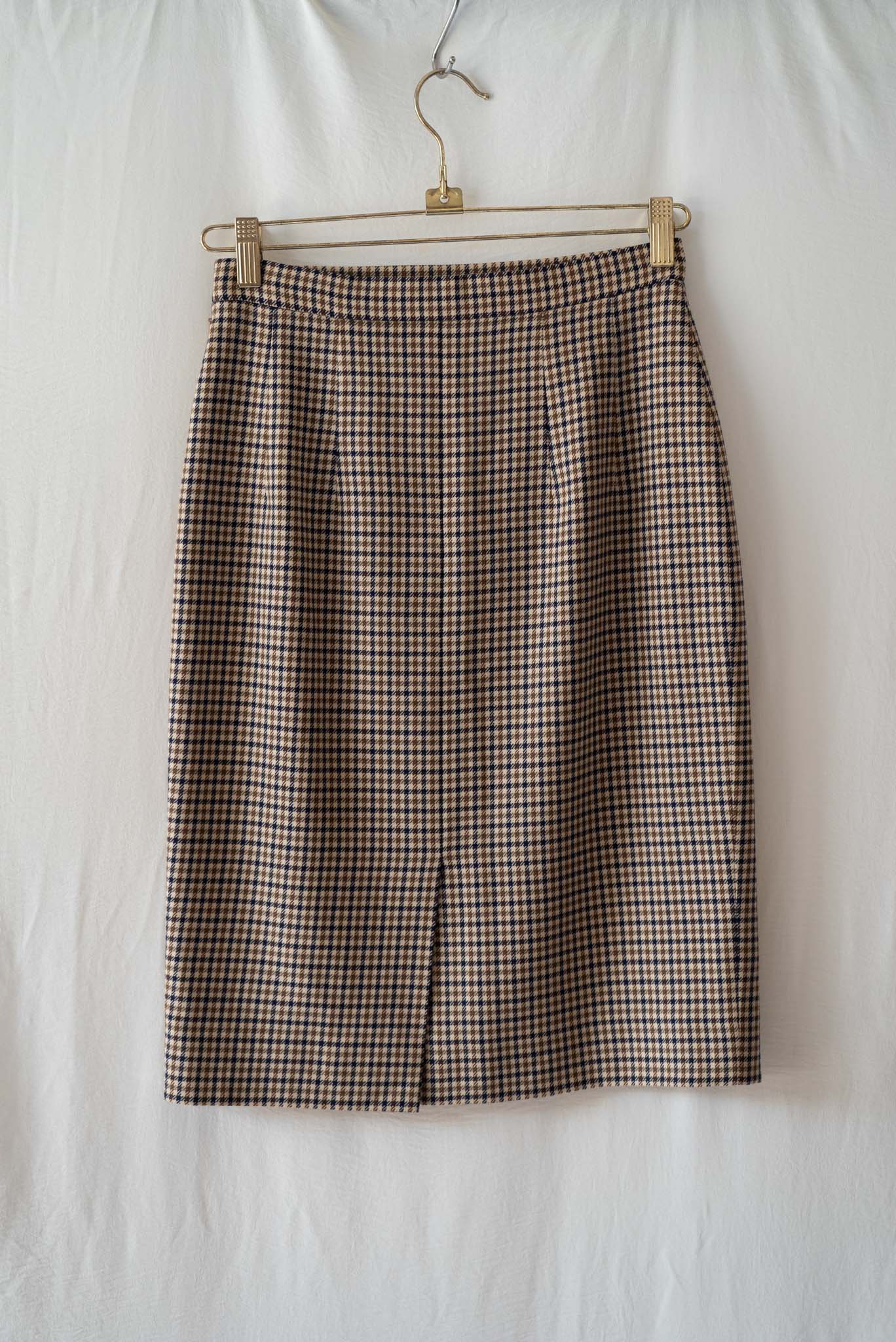 70s Brown Wool Pencil Skirt