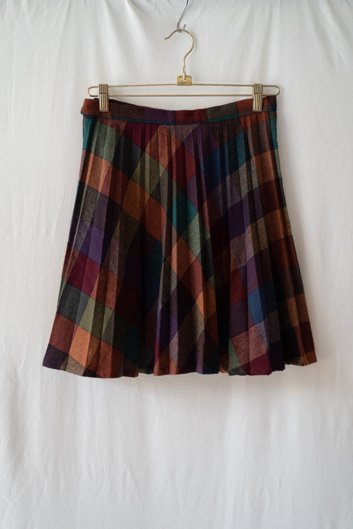 Large Checkered Pleated Skirt