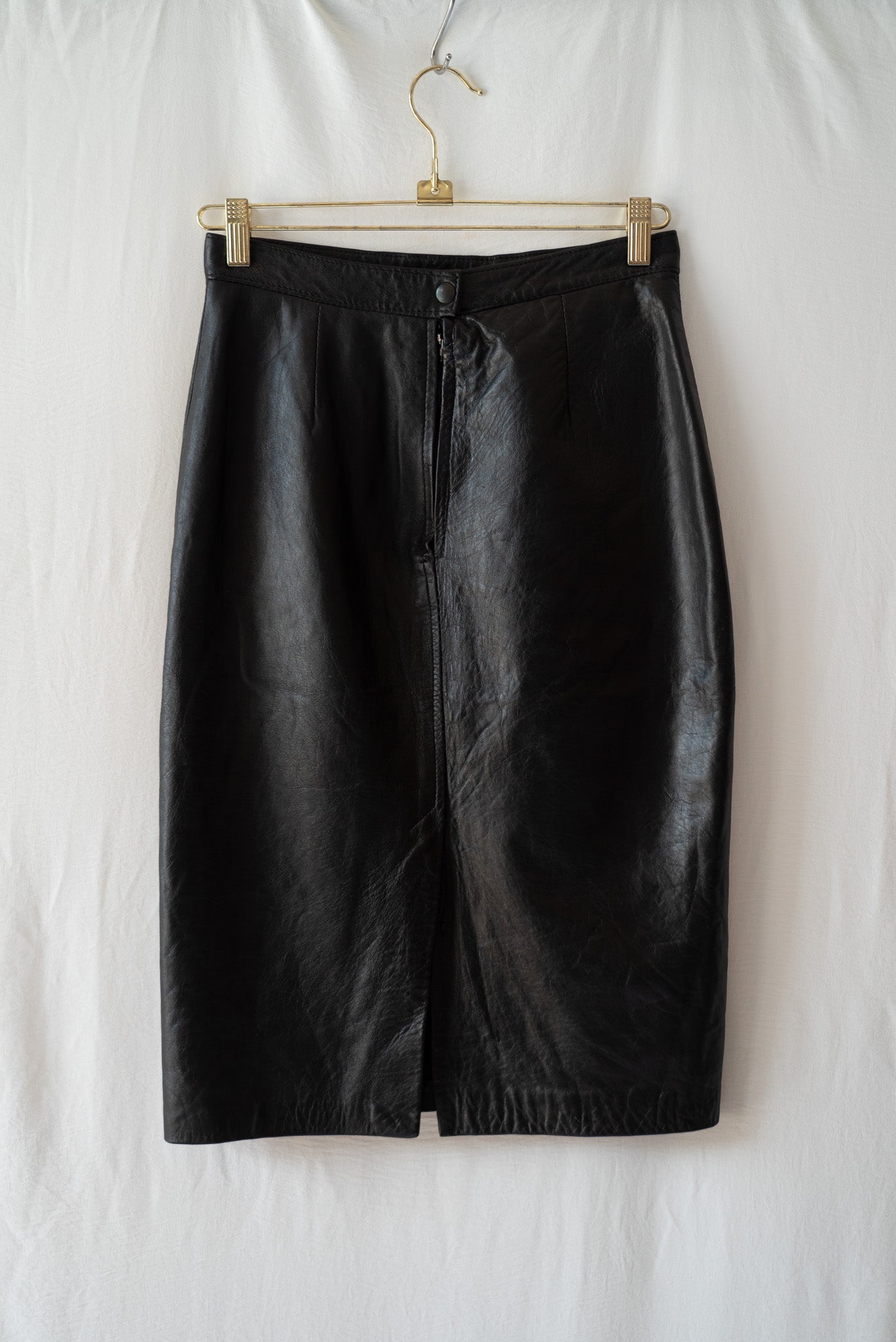 Black Leather Pencil Skirt