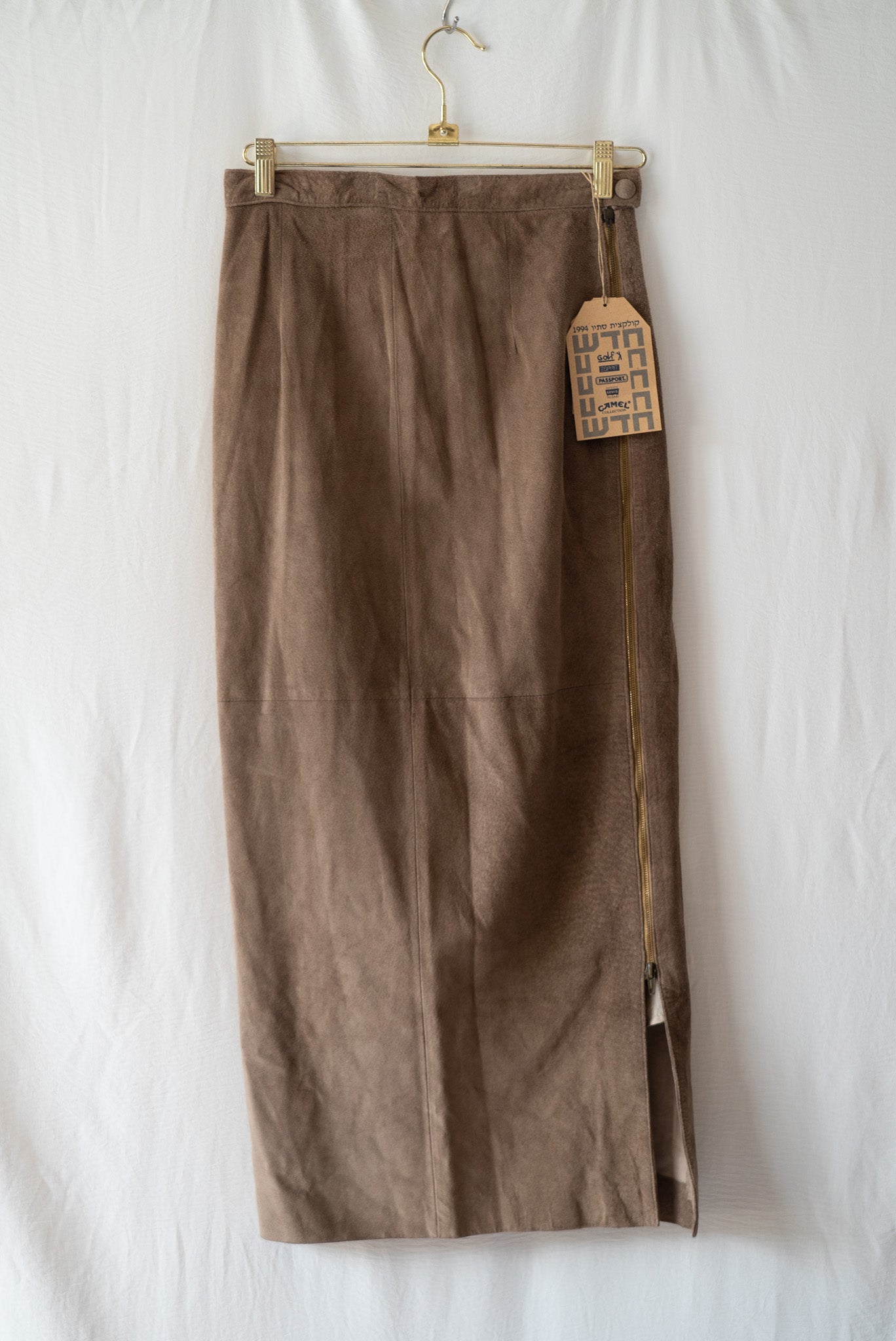 90s Brown Suede Maxi Skirt