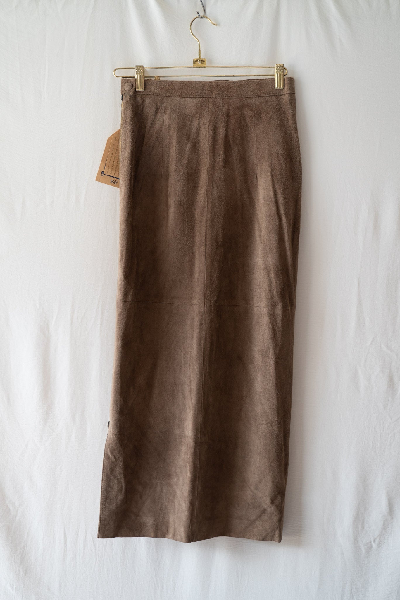 90s Brown Suede Maxi Skirt