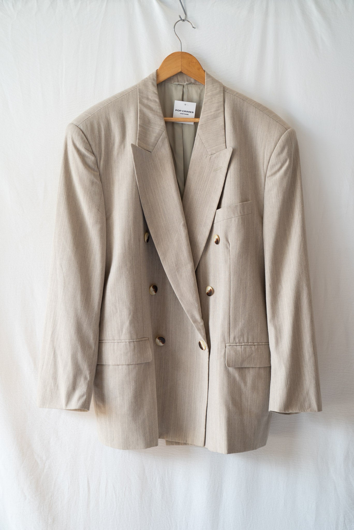 Light Gray Pinstripe Double-Breasted Jacket