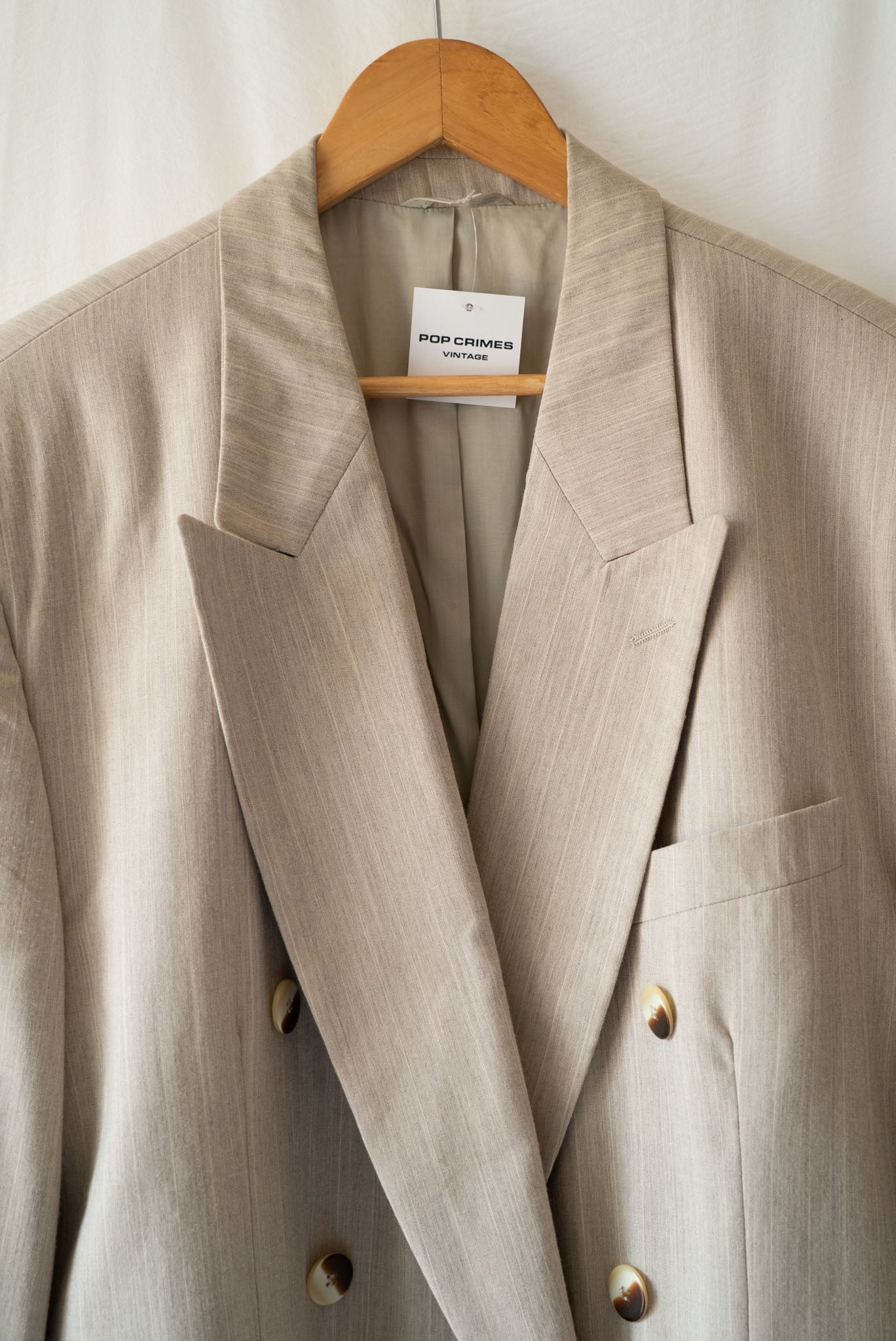 Light Gray Pinstripe Double-Breasted Jacket