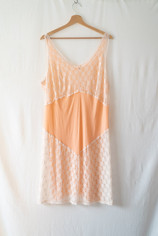 Peach Lace Slip Dress