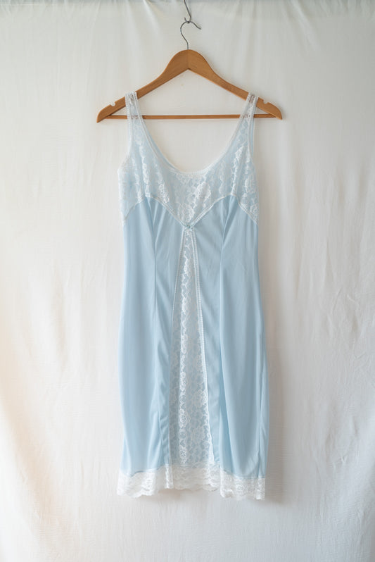 Light Blue Lace Slip Dress
